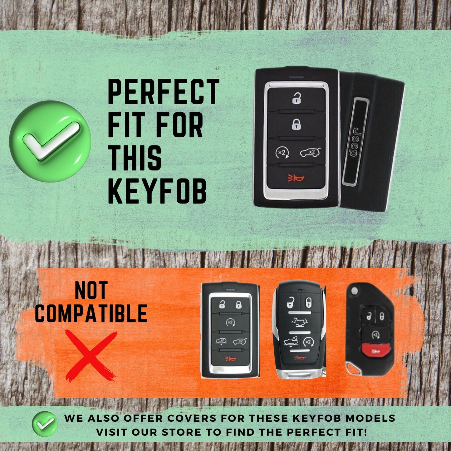 JEEP 5-Button Key Fob Cover for Grand Wagoneer, Grand Cherokee - Tpu Remote Case