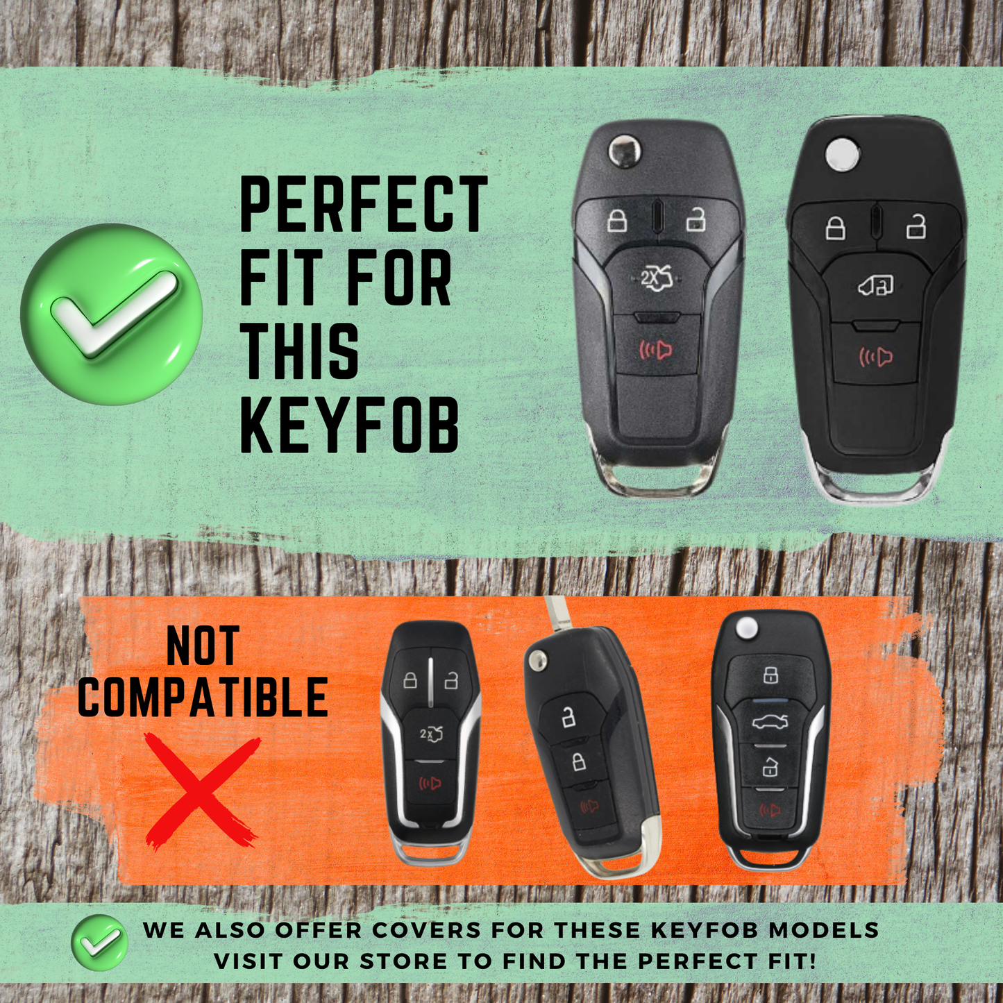 FORD-Compatible 4-Button Key Fob Cover for Transit, Transit Connect, Fusion – TPU Remote Case
