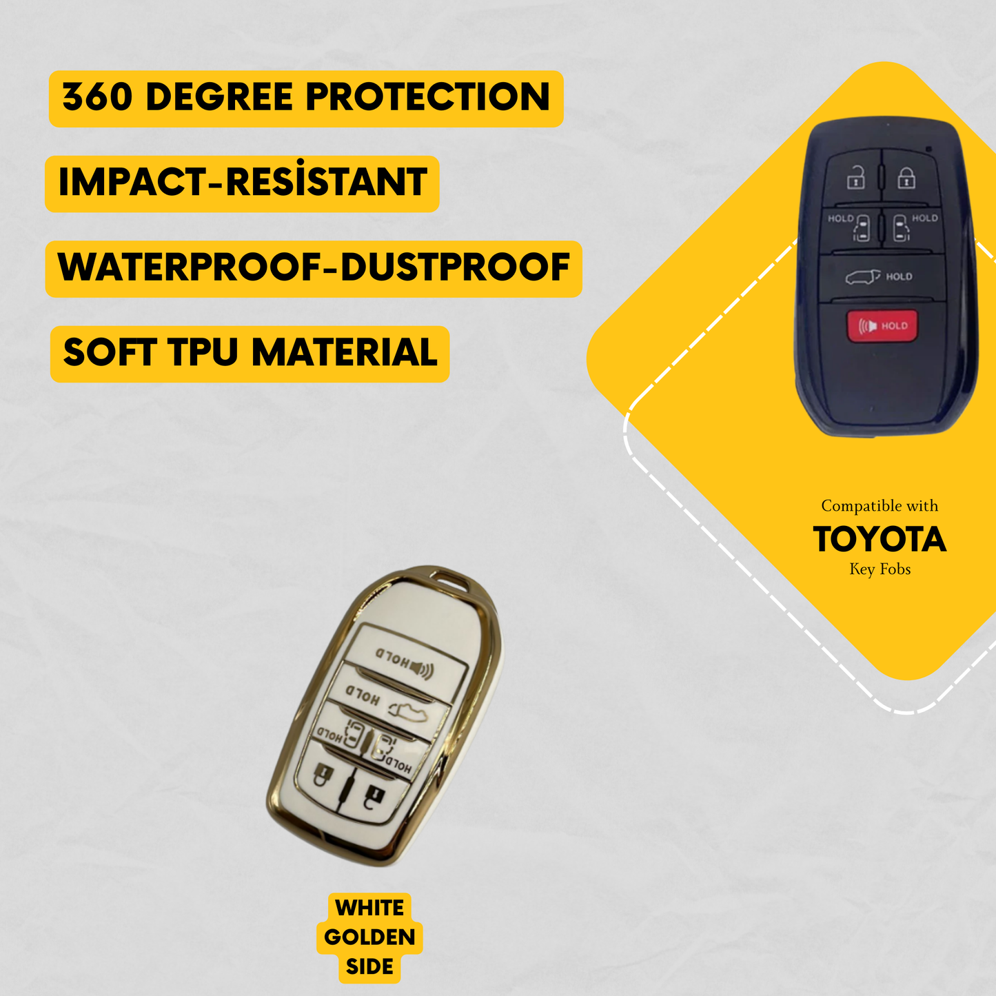 TOYOTA 6-Button Key Fob Cover for Sienna - Tpu Remote Case