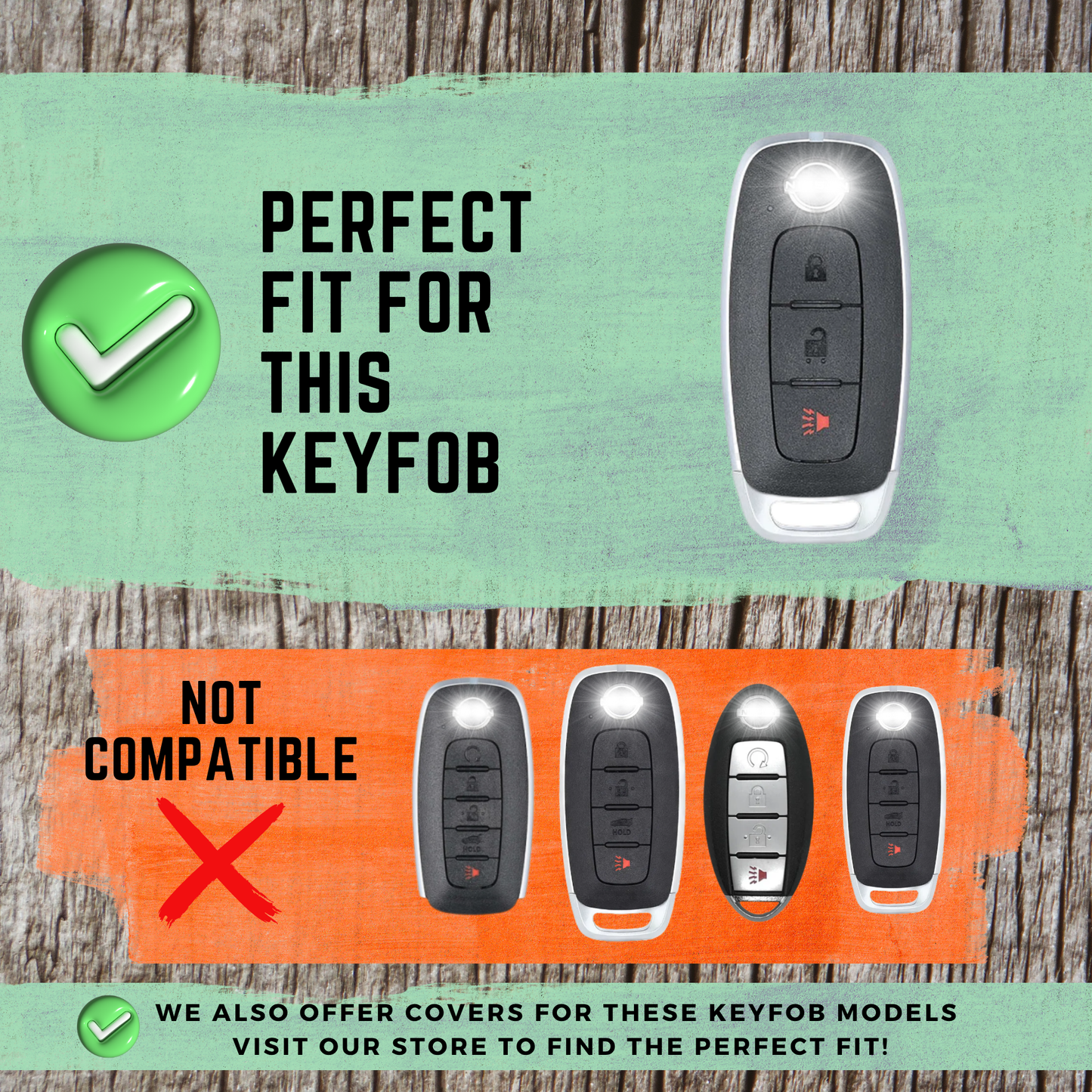 NISSAN-Compatible 3-Button Key Fob Cover for Ariya, Kicks, Pathfinder, Rogue – TPU Remote Case