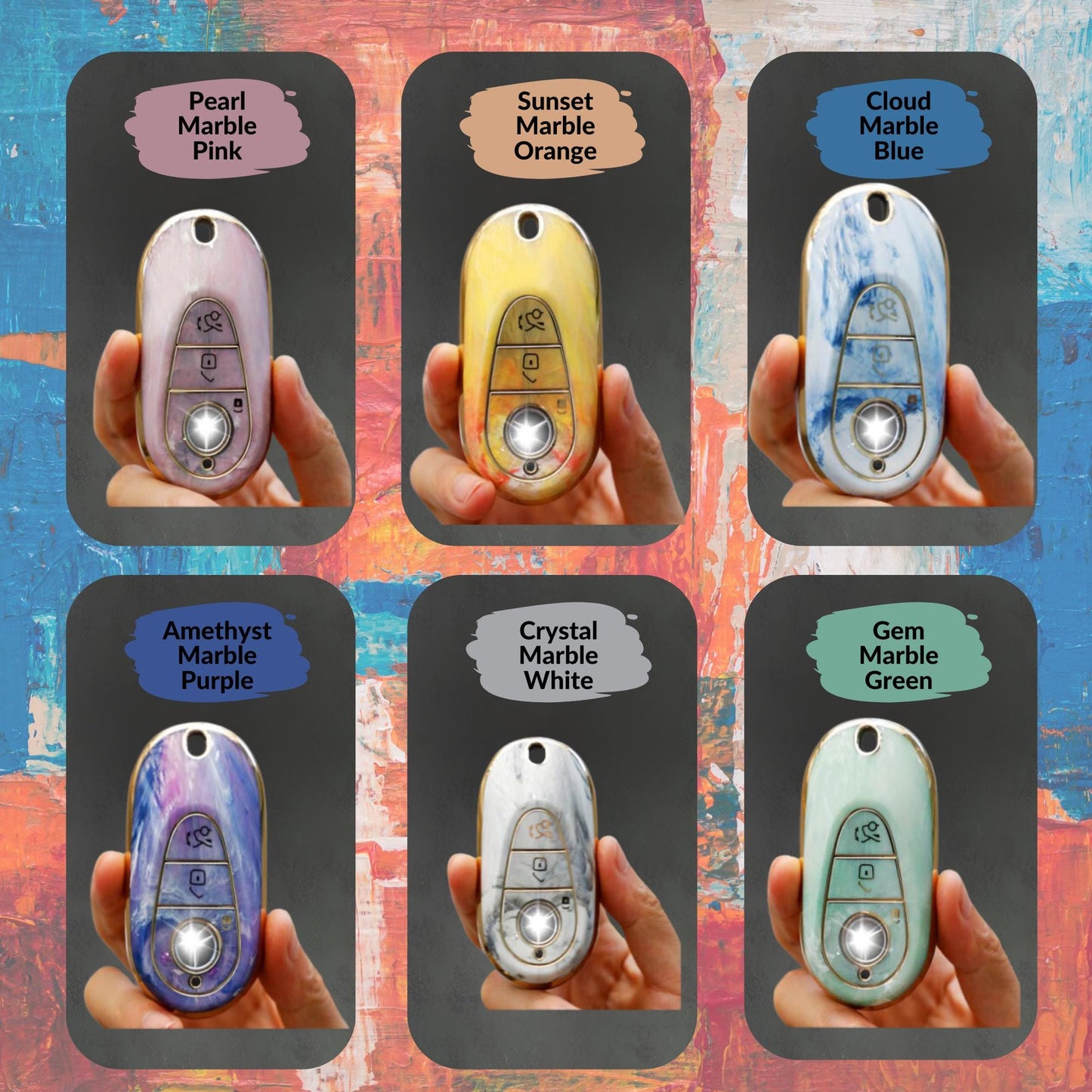 MERCEDES BENZ 3-Button Key Fob Cover for 300, C, E, S, G, M, R, SL, Sprinter - Tpu Remote Case