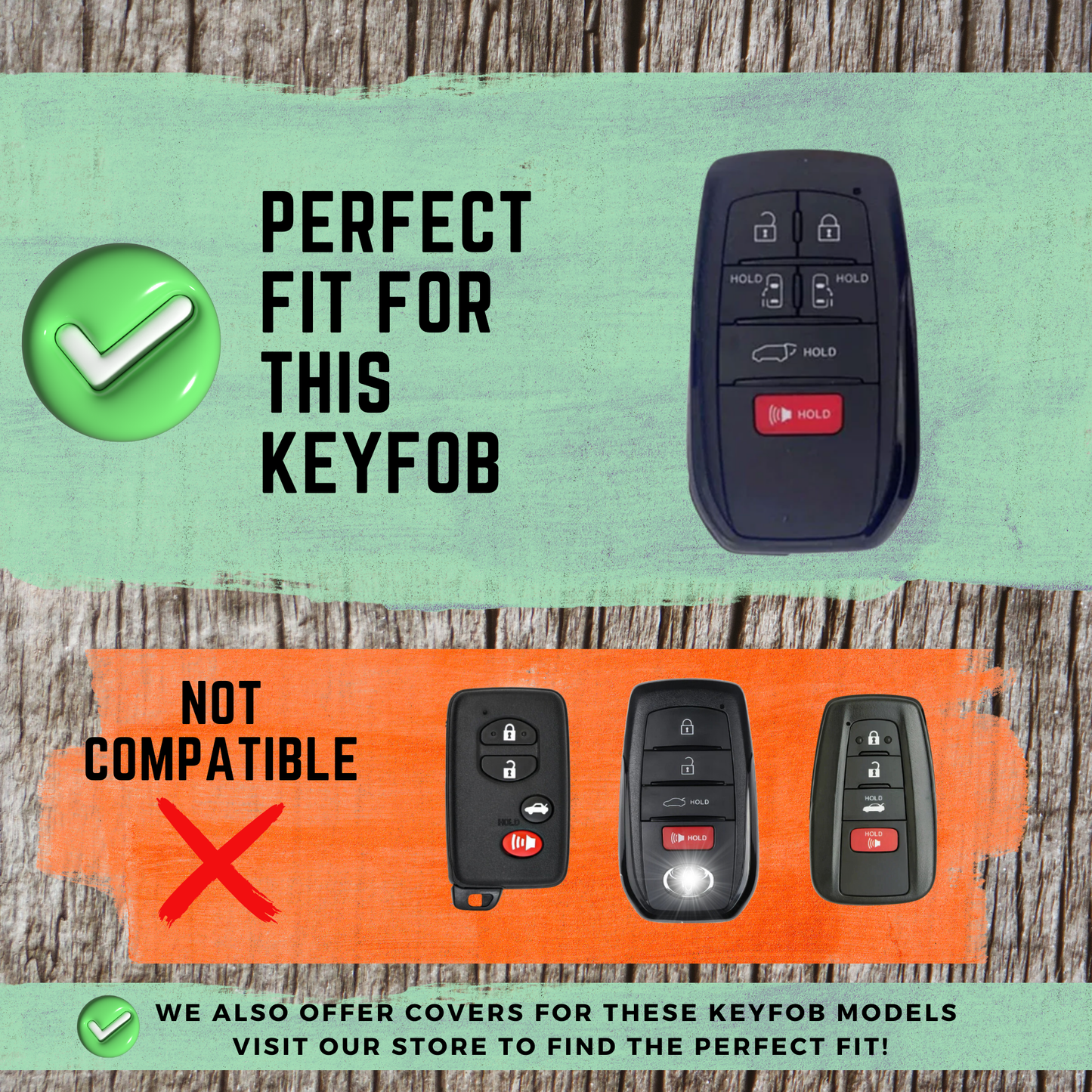 TOYOTA 6-Button Key Fob Cover for Sienna - Tpu Remote Case