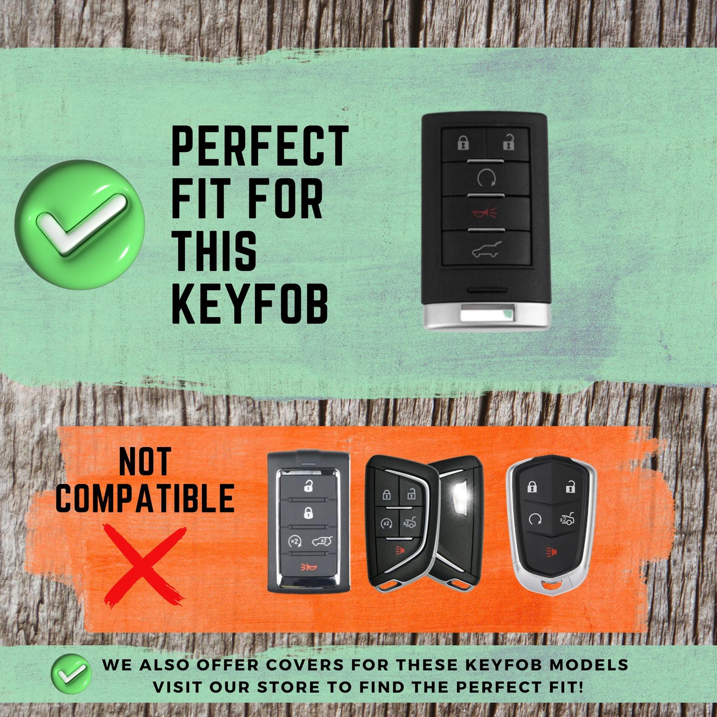 CADILLAC Compatible 5-Button Key Fob Cover for SRX, ATS, XTS - Tpu Smart Remote Case