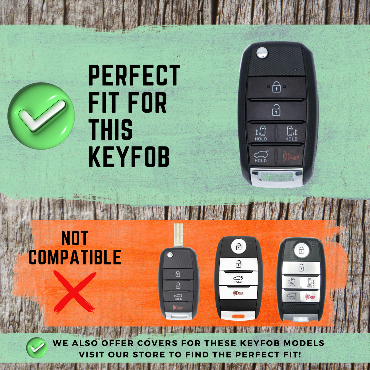 KIA 6-Button Key Fob Cover for Sedona EX, L, LX, SX - Tpu Remote Case