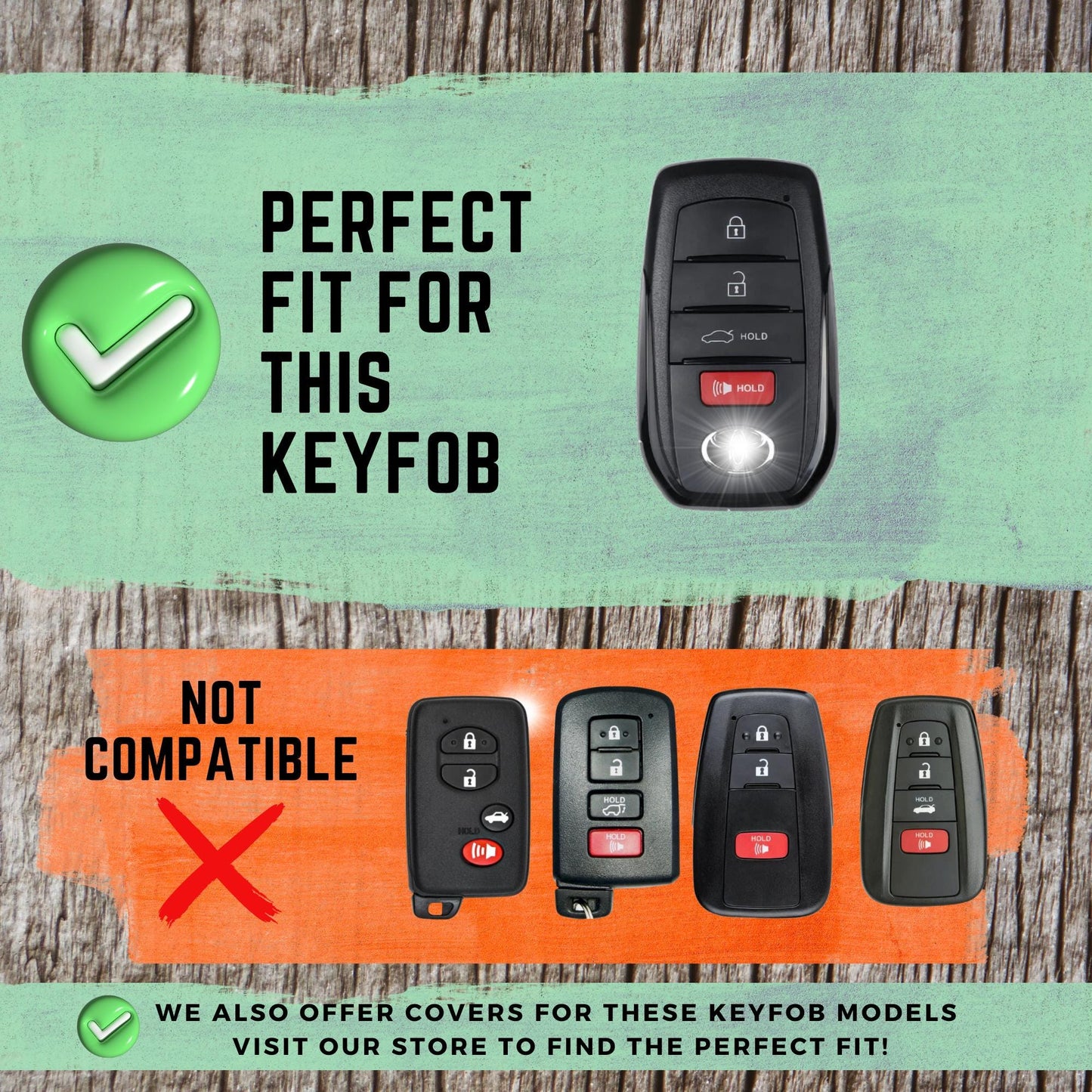 TOYOTA 4-Button Key Fob Cover for Camry, Corolla, RAV4 - Tpu 360 Protection