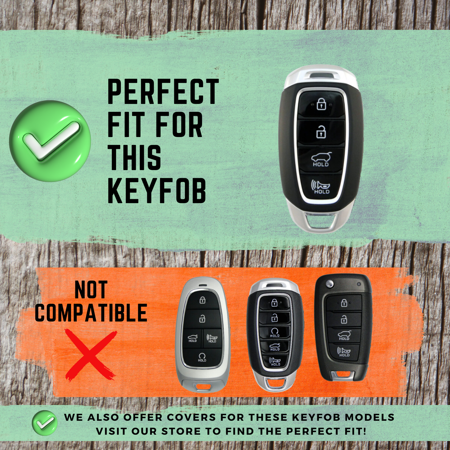 HYUNDAI-Compatible 4-Button Key Fob Cover for Elantra N Line, Kona SEL-Limited-N Line – TPU Remote Case