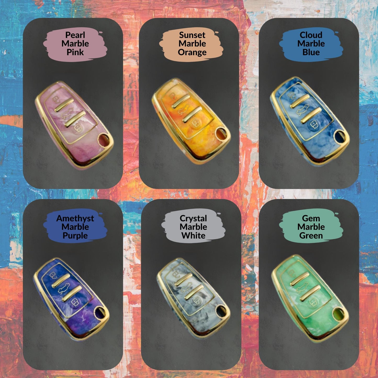 AUDI 3-Button Key Fob Cover for A6, S6, Q7 - Tpu Remote Case