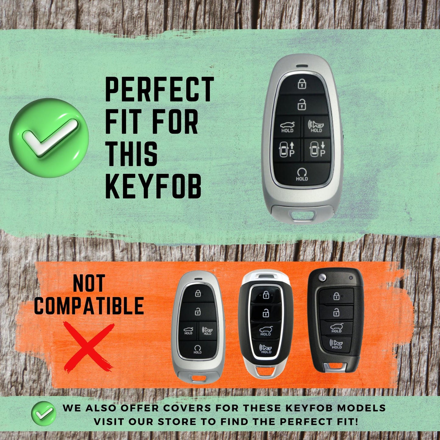 HYUNDAI 7-Button Key Fob Cover for Sonata, Santa Fe, Tucson, Nexo - Tpu Remote Case