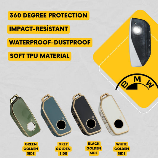BMW 4-Button Key Fob Cover for i3, i4, i7, iX, iX3 - Tpu Remote Case