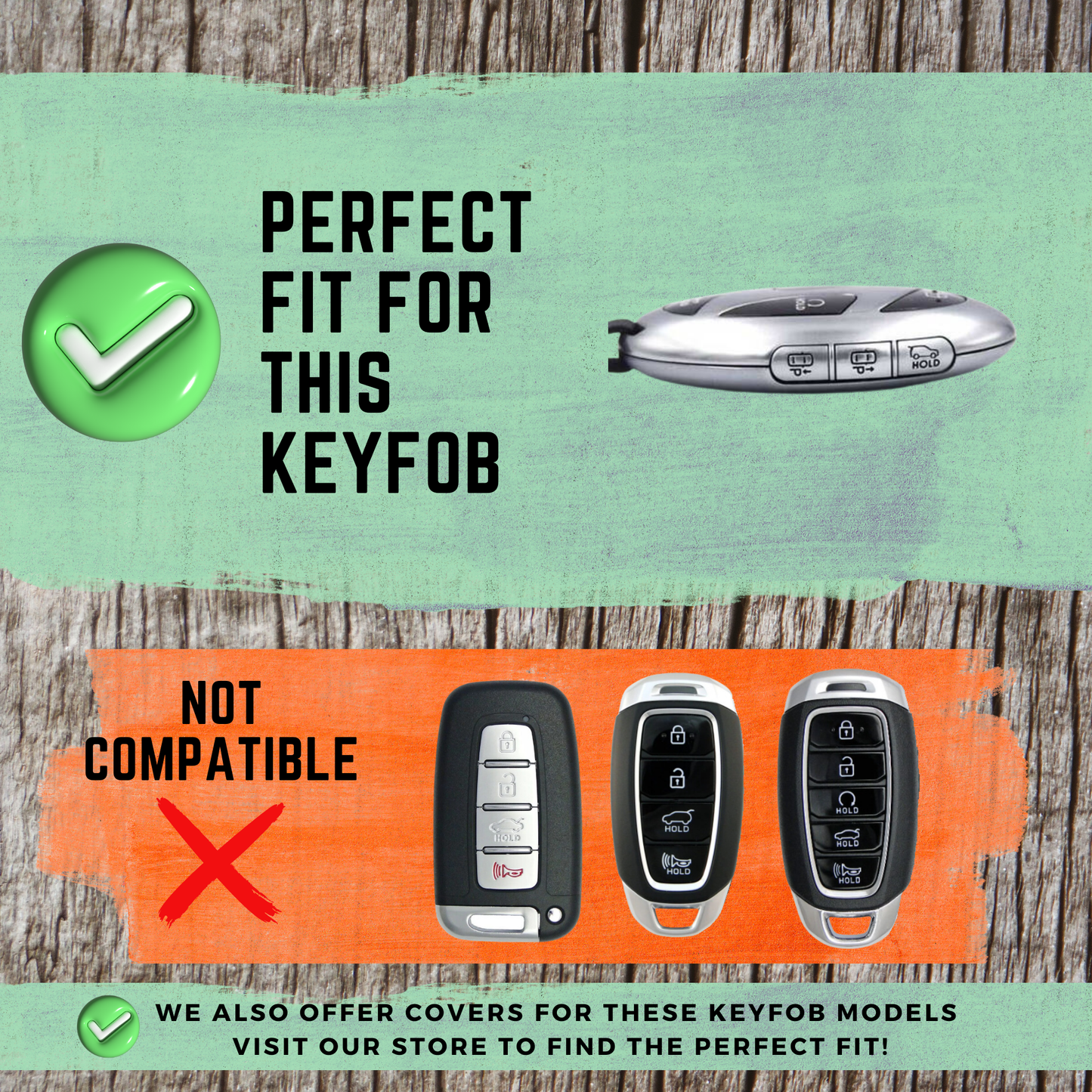 HYUNDAI 7-Button Key Fob Cover for Santa Fe, Kona, Tucson, Elantra, Ioniq 6, Sonata - Tpu Remote Case