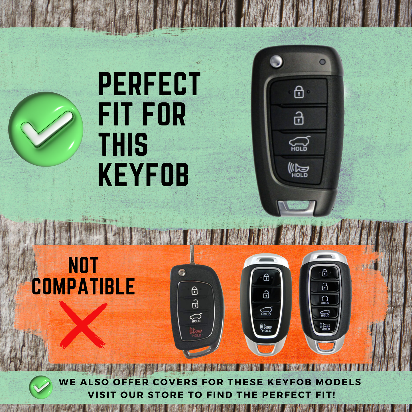 HYUNDAI 4-Button Flip Key Fob Cover for Accent - Tpu Remote Case