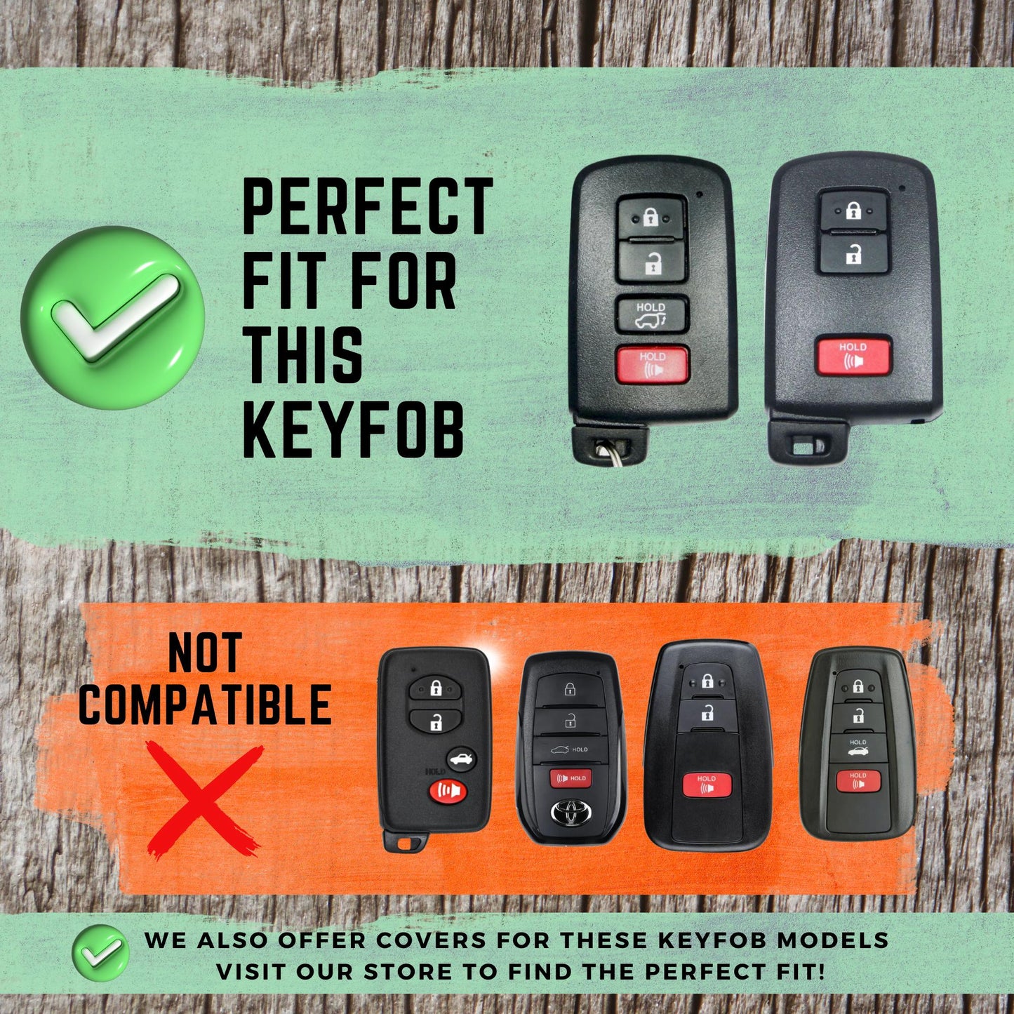 TOYOTA 4-Button Key Fob Cover for Tacoma, 4Runner, Tundra - Tpu 360 Protection