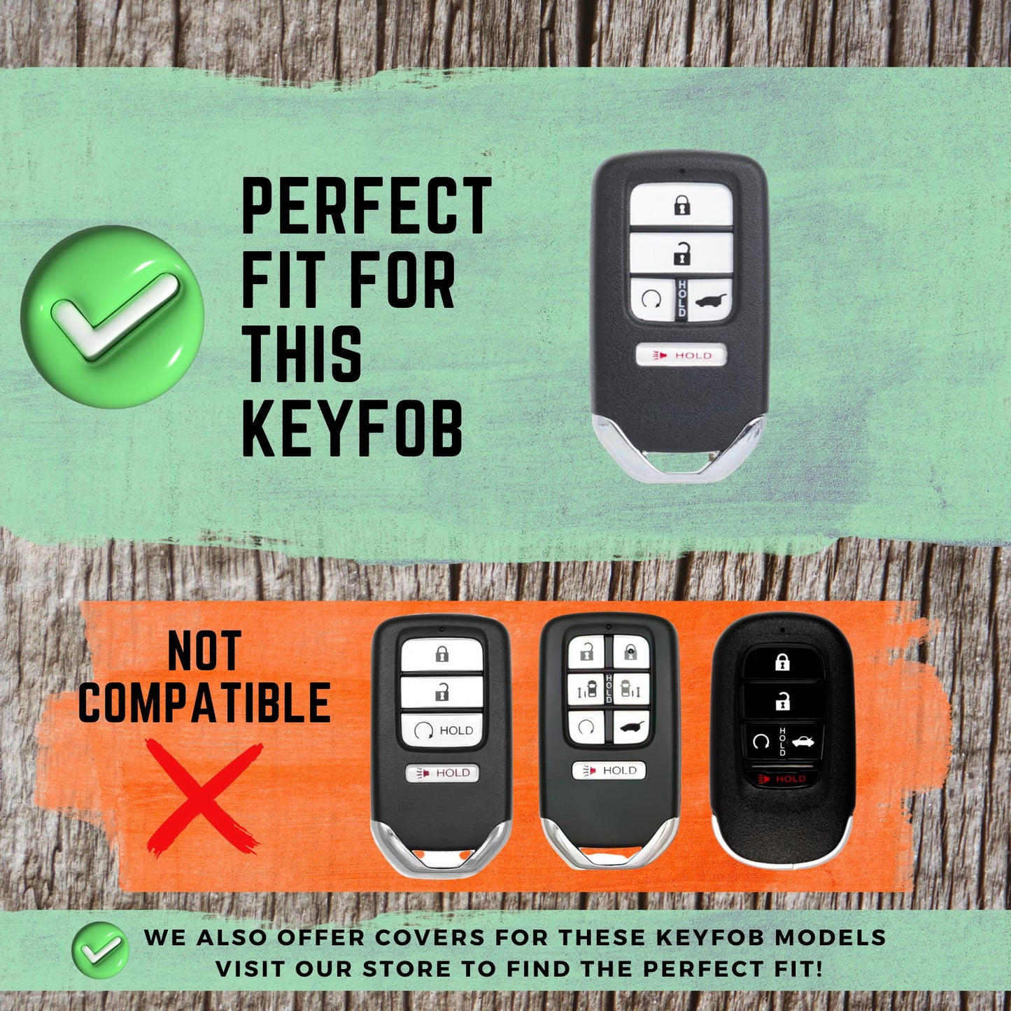 HONDA 5-Button Key Fob Cover for New Accord, Civic, CR-V