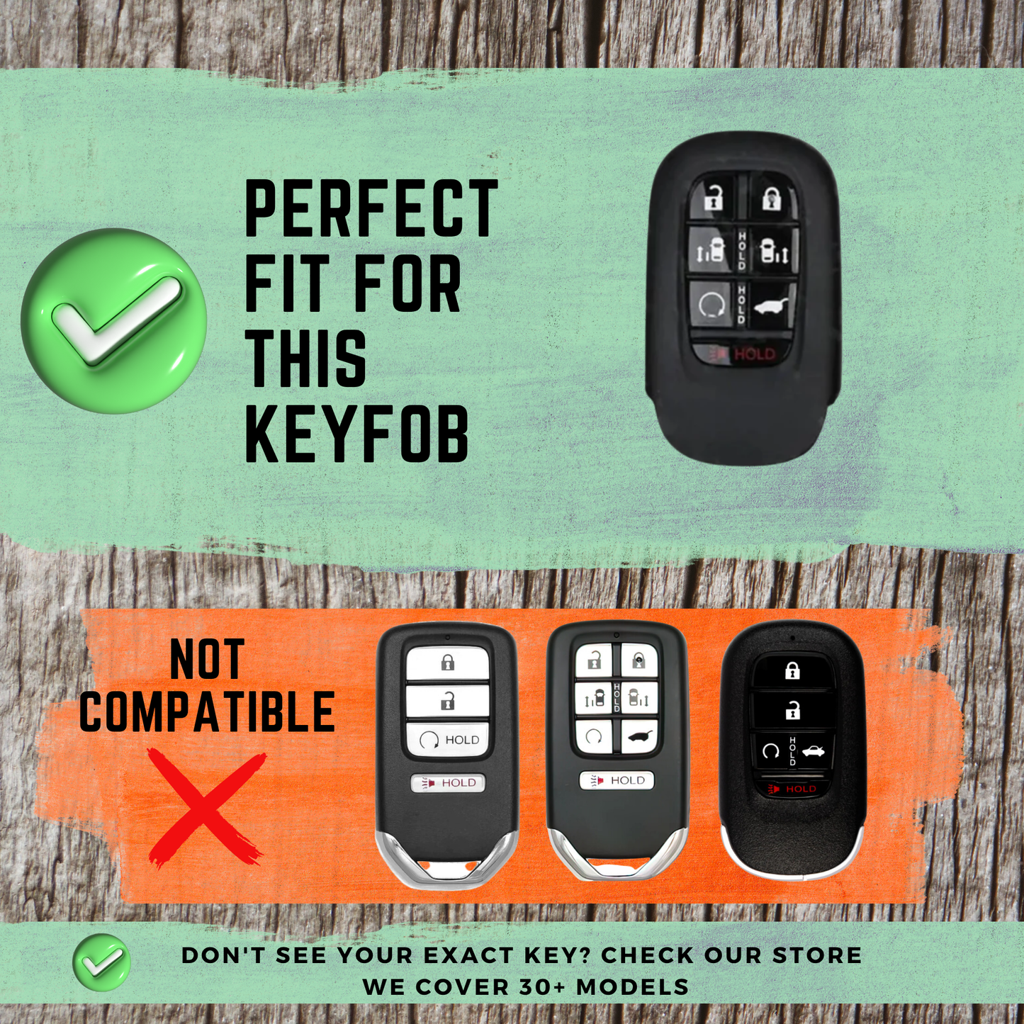 7-Button Silicone Key Fob Cover Compatible with 2025-2026 Honda Odyssey | TPU Smart Key Case | Aftermarket Accessory