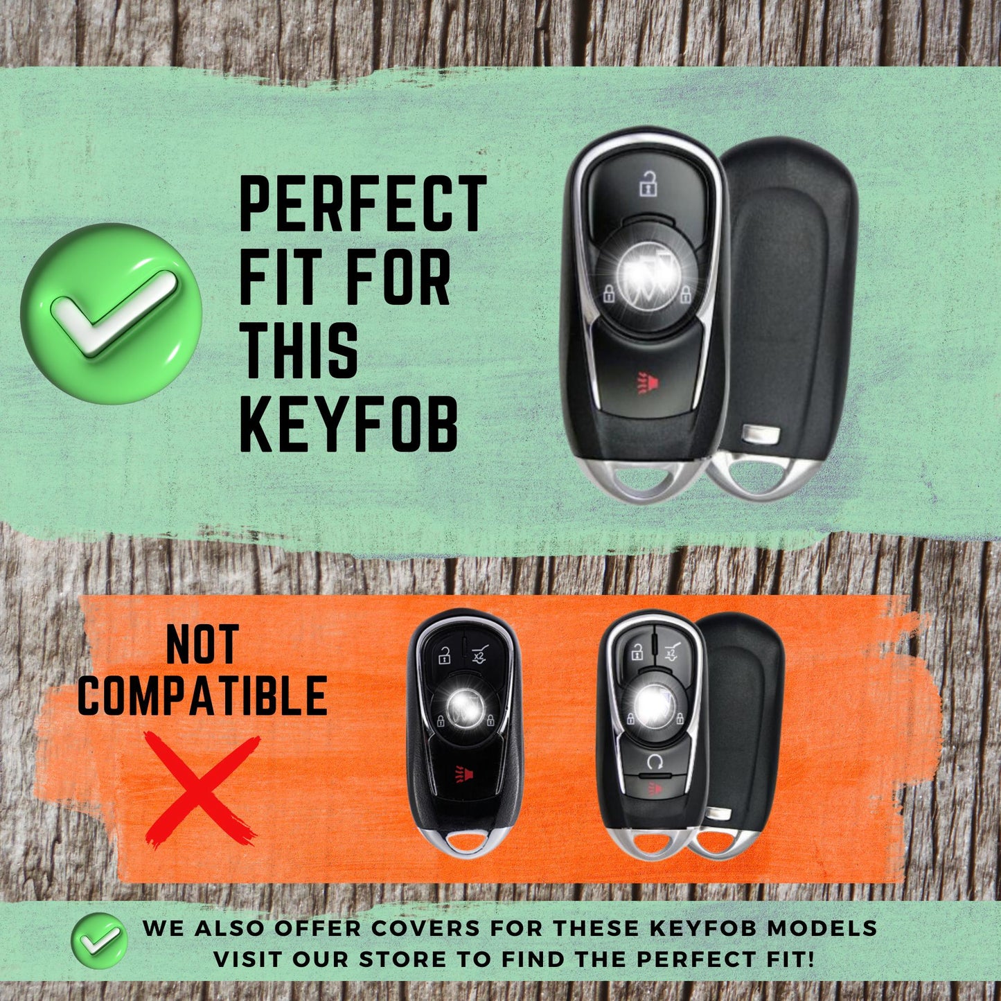 BUICK 3-Button Key Fob Cover for Regal Sportback, TourX - Tpu Remote Case