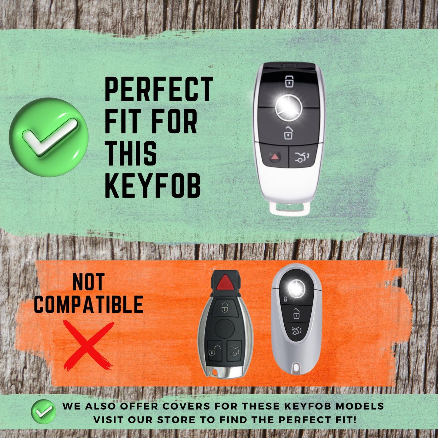 MERCEDES BENZ 4-Button Key Fob Cover for C, E, S, G, M, R, SL, Sprinter - Tpu Smart Case