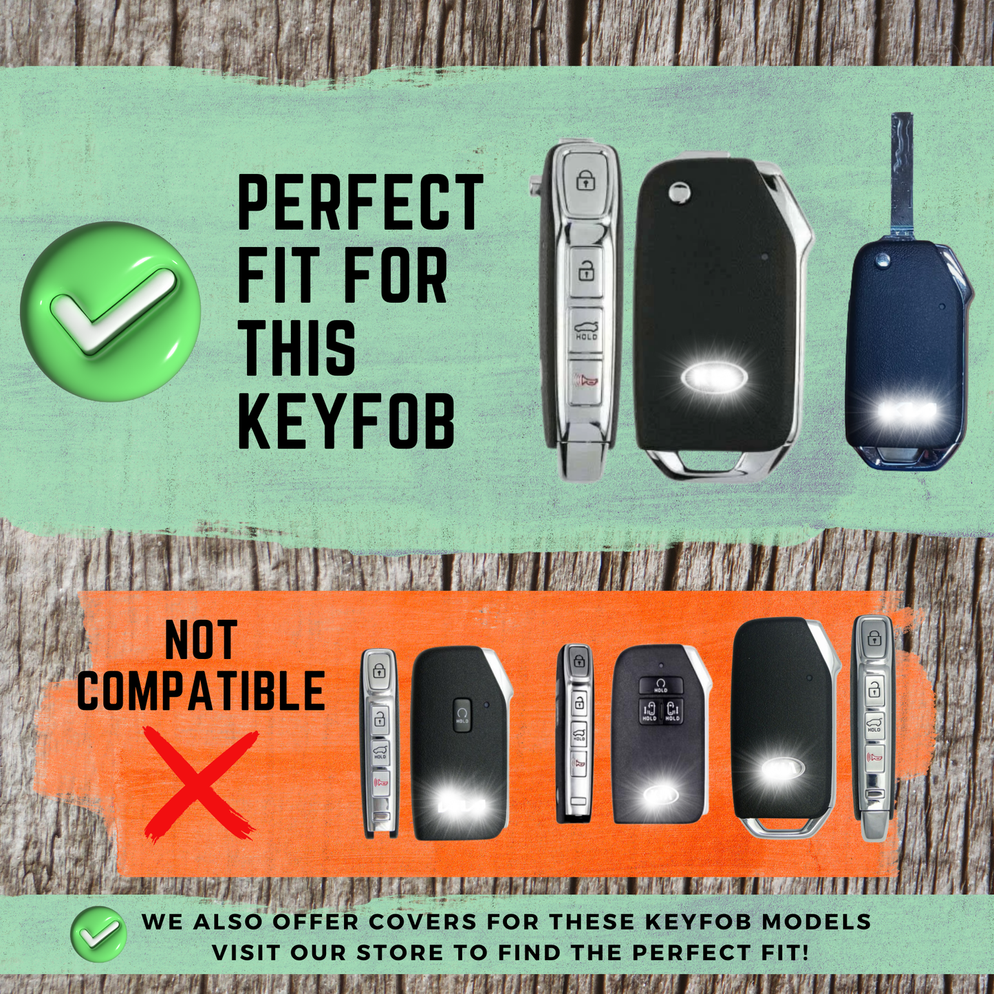 KIA 4-Button Key Fob Cover for Forte Flip Key - Tpu Remote Case