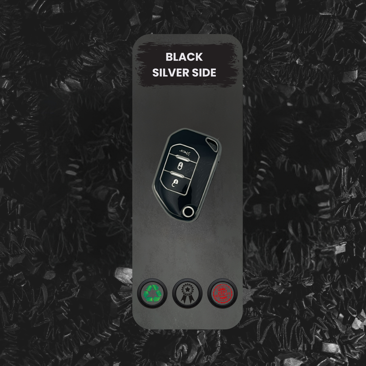 JEEP-Compatible 3-Button Smart Key Fob Cover for Wrangler, Gladiator – TPU Remote Case