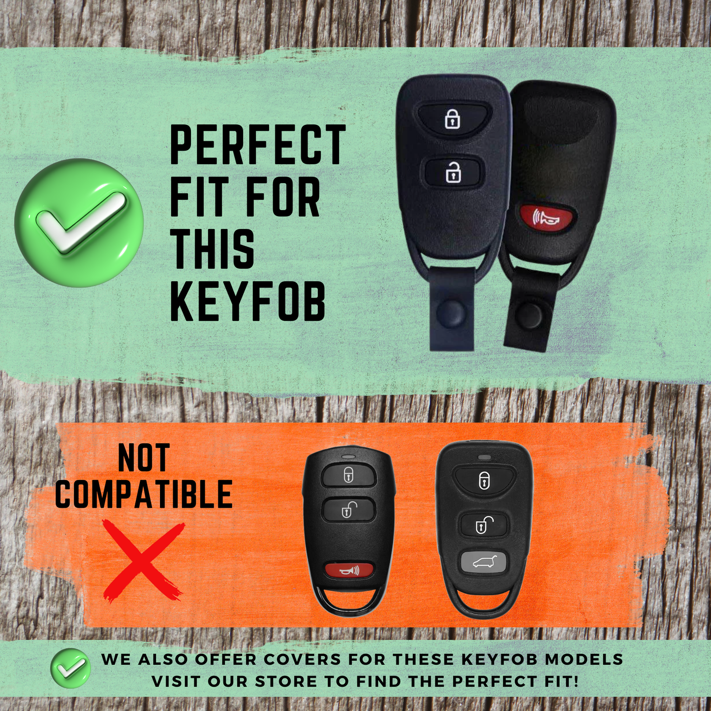 HYUNDAI 3-Button Key Fob Cover for for Elantra, Sonata, Veloster - Tpu Remote Case