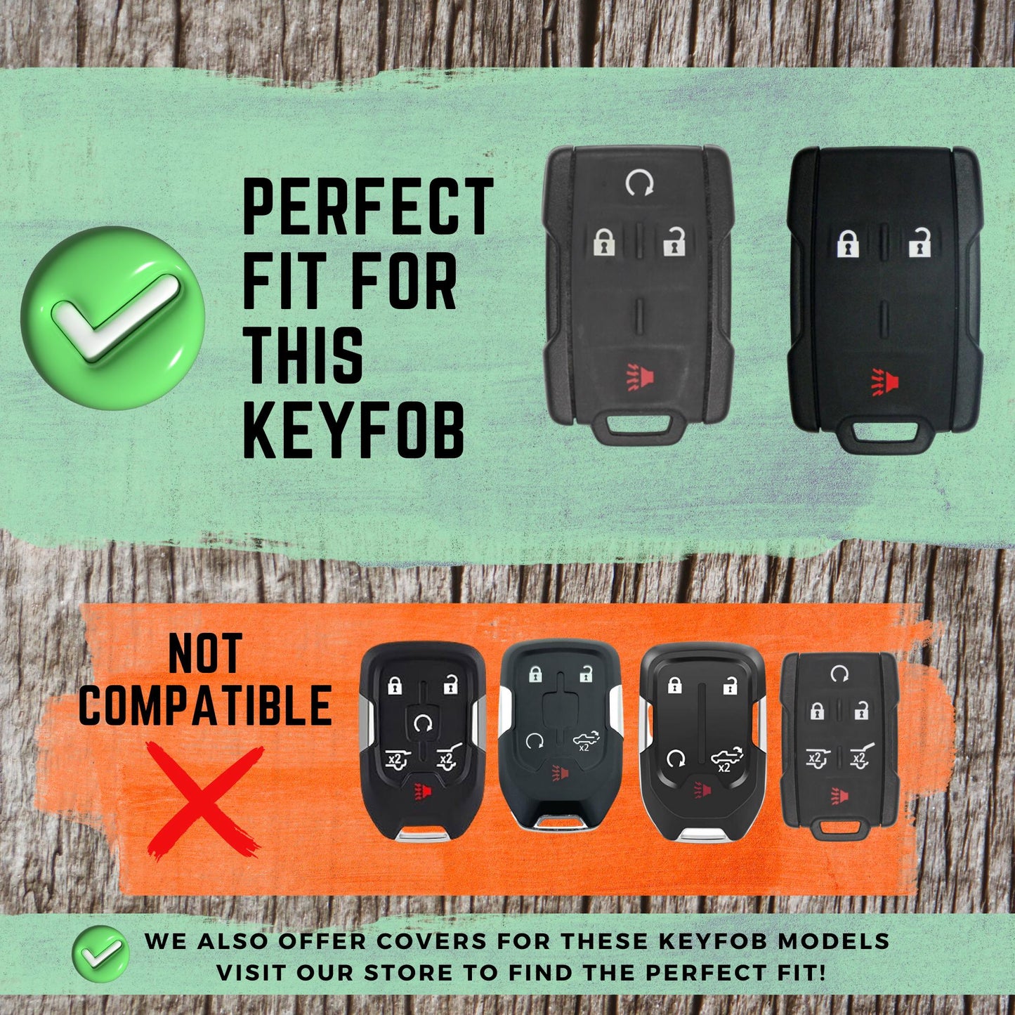 CHEVROLET/GMC 4-Button Key Fob Cover for Silverado, Sierra