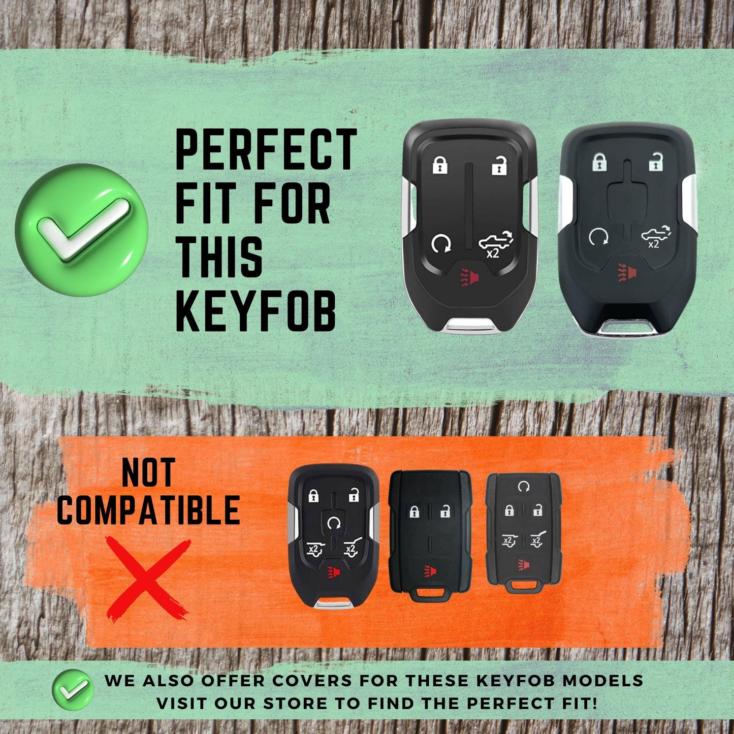 CHEVROLET GMC 5-Button Key Fob Cover for Silverado, Sierra, Tahoe