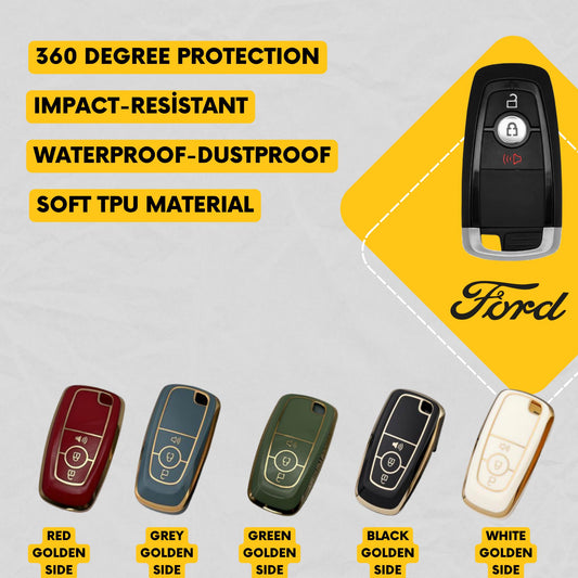 FORD 3-Button Key Fob Cover for Bronco, EcoSport, Edge, Expedition, Explorer, Maverick, Ranger