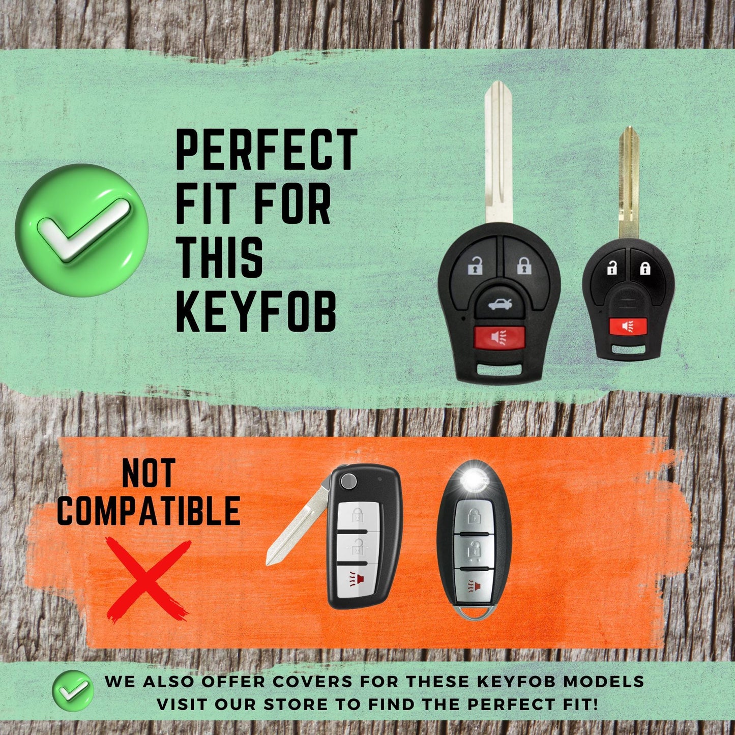NISSAN 4-Button Key Fob Cover for Rogue, Sentra, Versa, Altima, Armada, Maxima - Tpu Smart Case