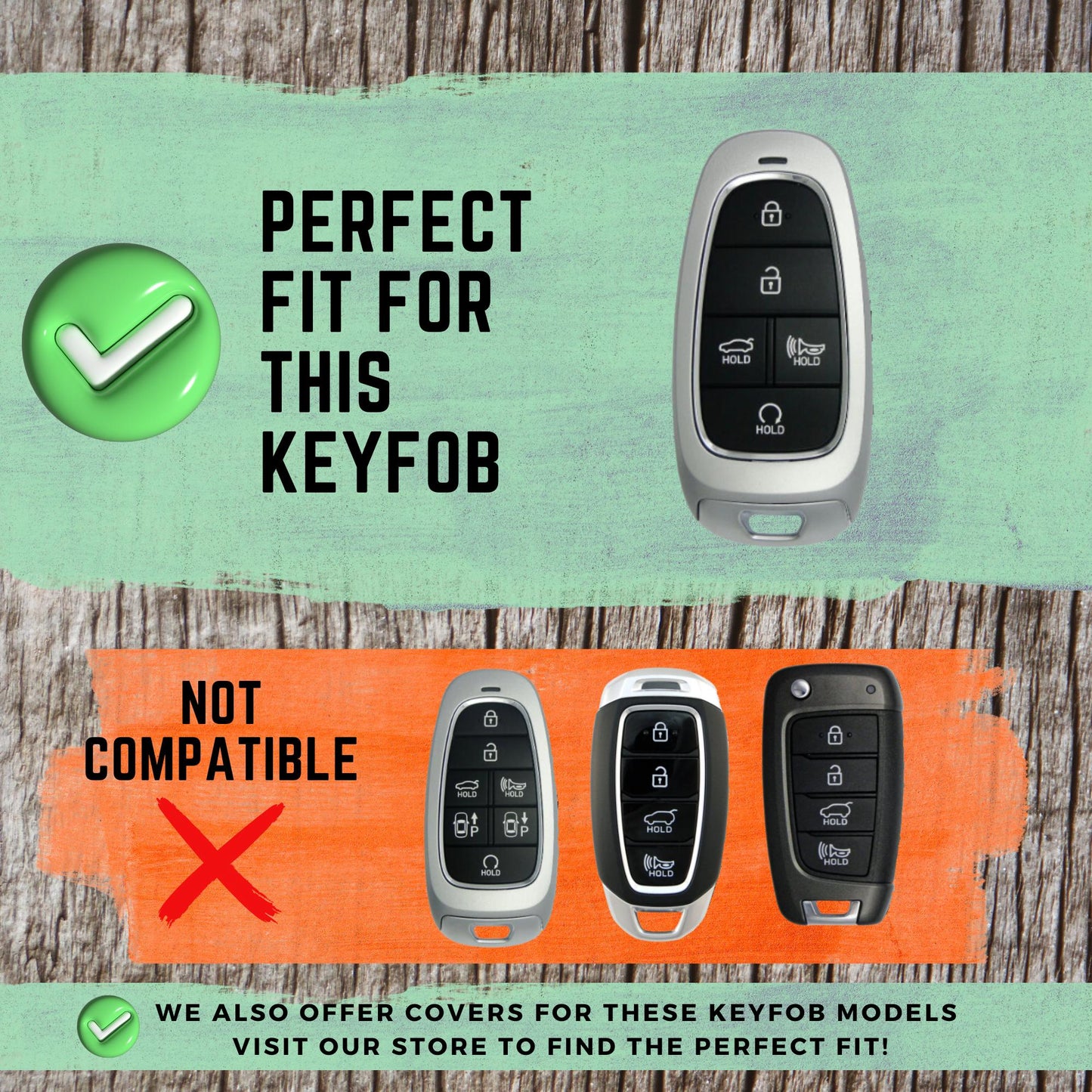 HYUNDAI 5-Button Key Fob Cover for Sonata, Palisade, Tucson, Santa Fe
