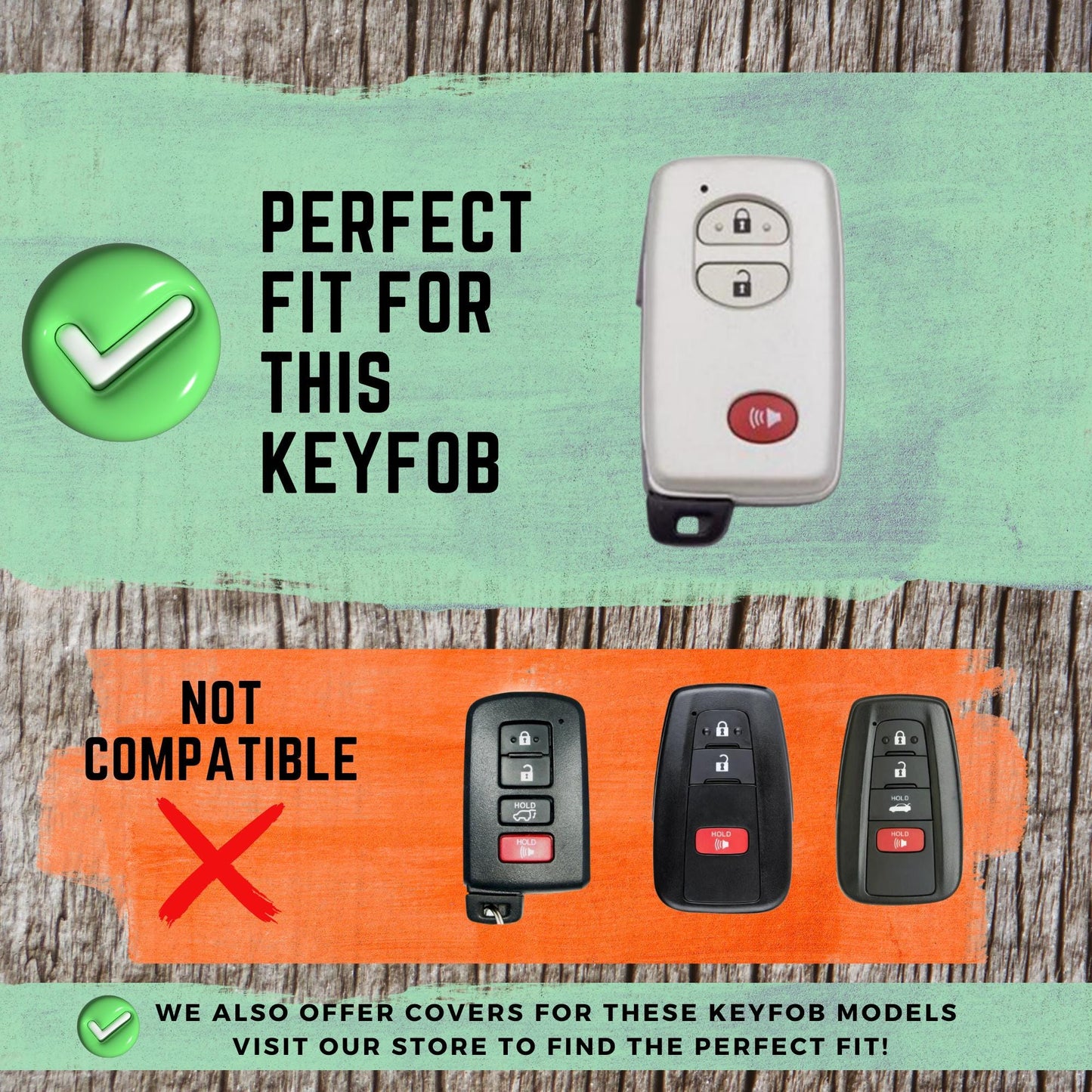 TOYOTA 3-Button Key Fob Cover for Prius, Avalon, Highlander - Tpu 360 Protection