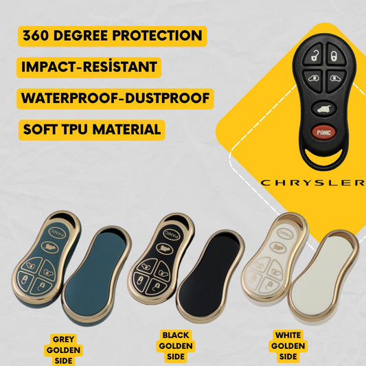 CHRYSLER 6-Button Key Fob Cover for Town & Country, Voyager, Grand Caravan - Tpu Remote Case