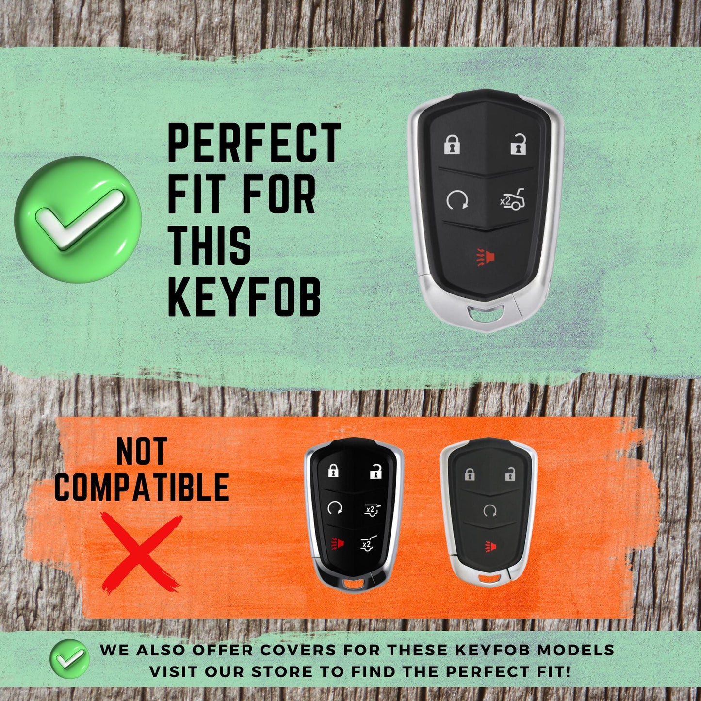 CADILLAC Compatible 5-Button Key Fob Cover for ATS, CTS, XTS - Tpu Smart Key Case
