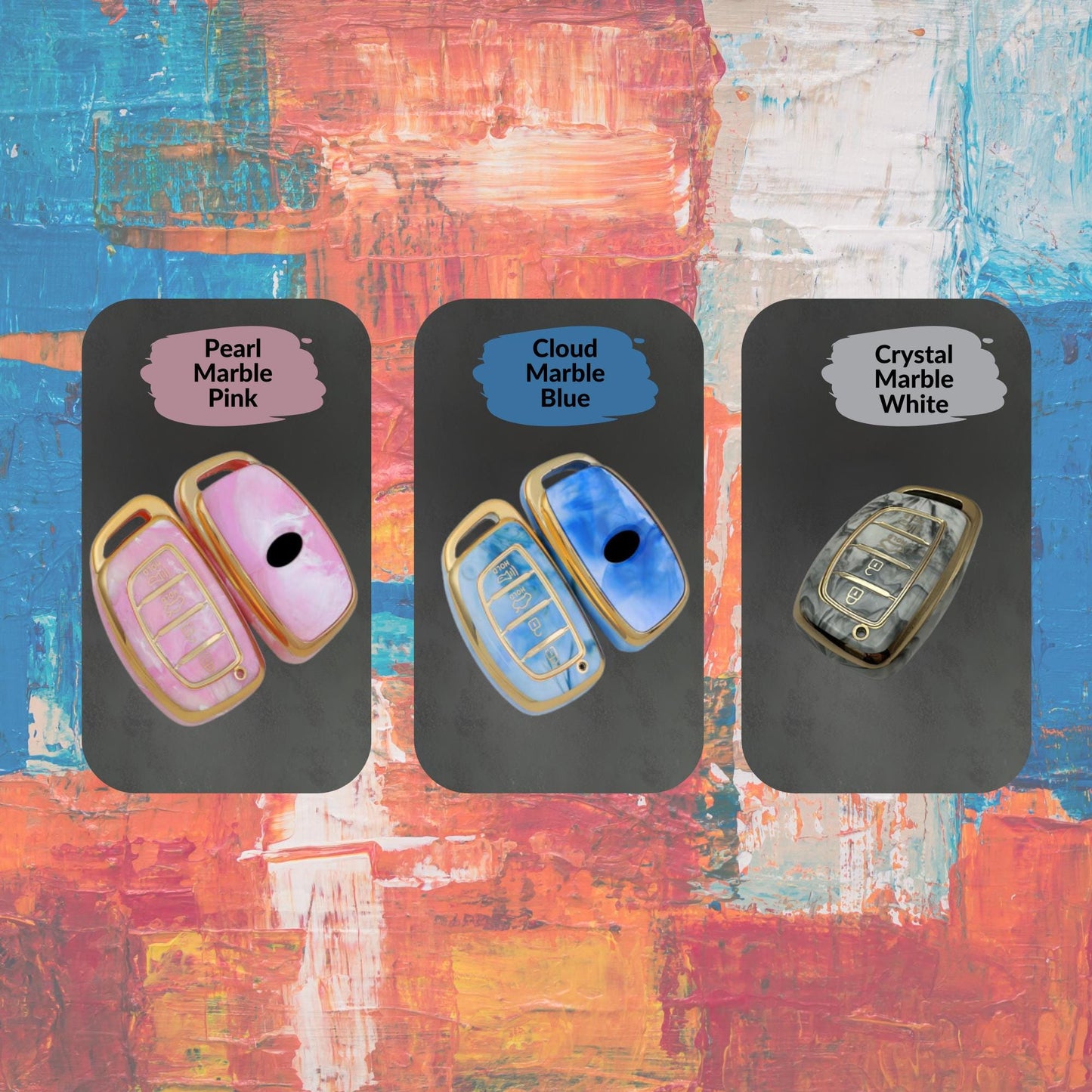HYUNDAI-Compatible 4-Button Key Fob Cover for Elantra, Ioniq, Sonata, Tucson – TPU Remote Case