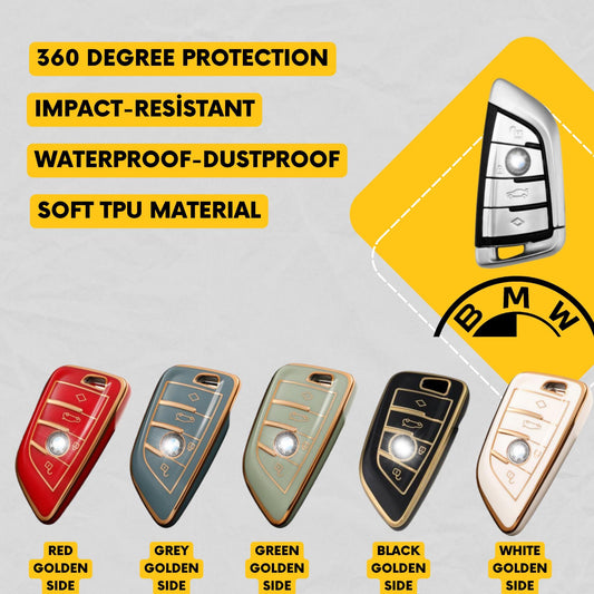 BMW 4-Button Key Fob Cover for 3, 5, 7 Series, X3, X5, X6