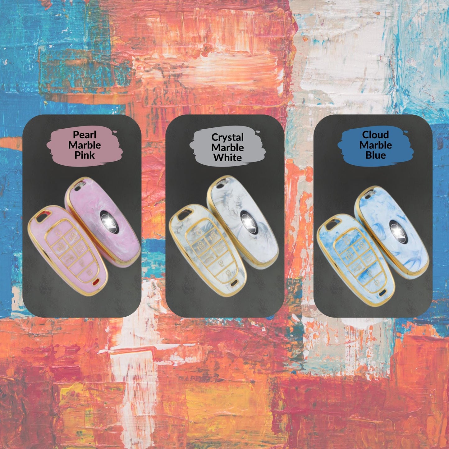 HYUNDAI 7-Button Key Fob Cover for Sonata, Santa Fe, Tucson, Nexo - Tpu Remote Case