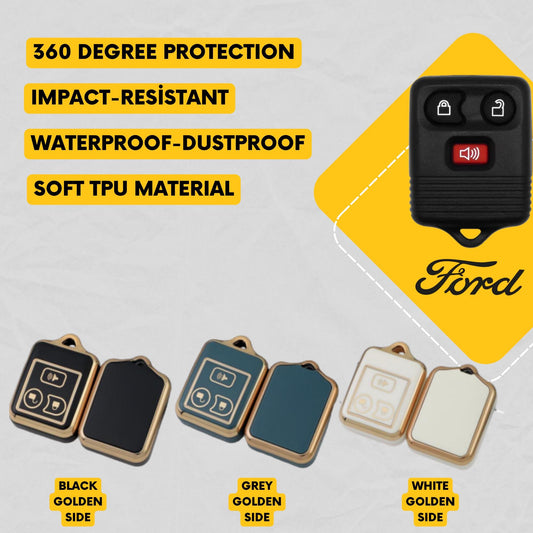 FORD 3-Button Key Fob Cover for F-Series, Ranger, Econoline, Navigator, Mazda B-Series - Tpu Smart Case