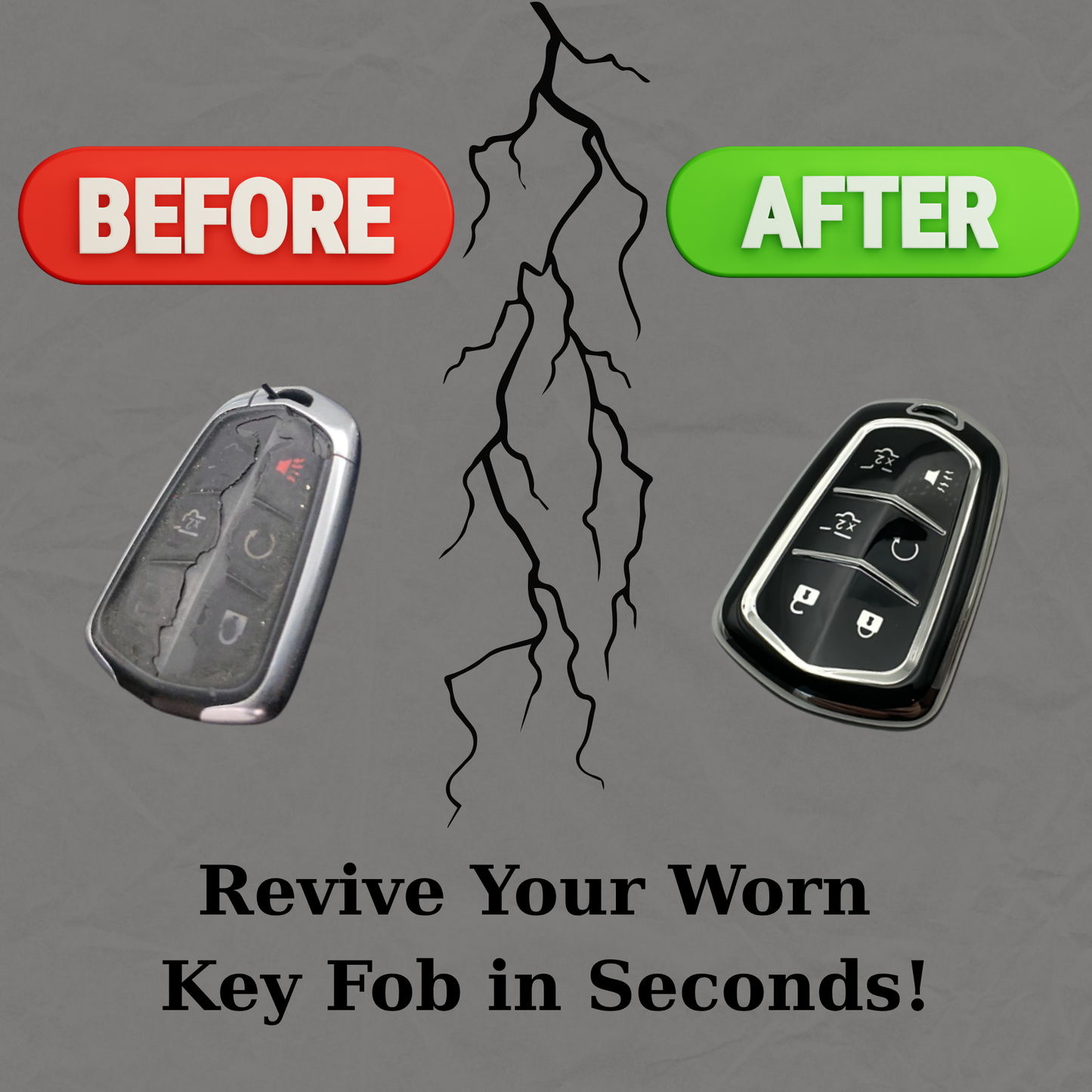 CADILLAC 6-Button Key Fob Cover for Escalade
