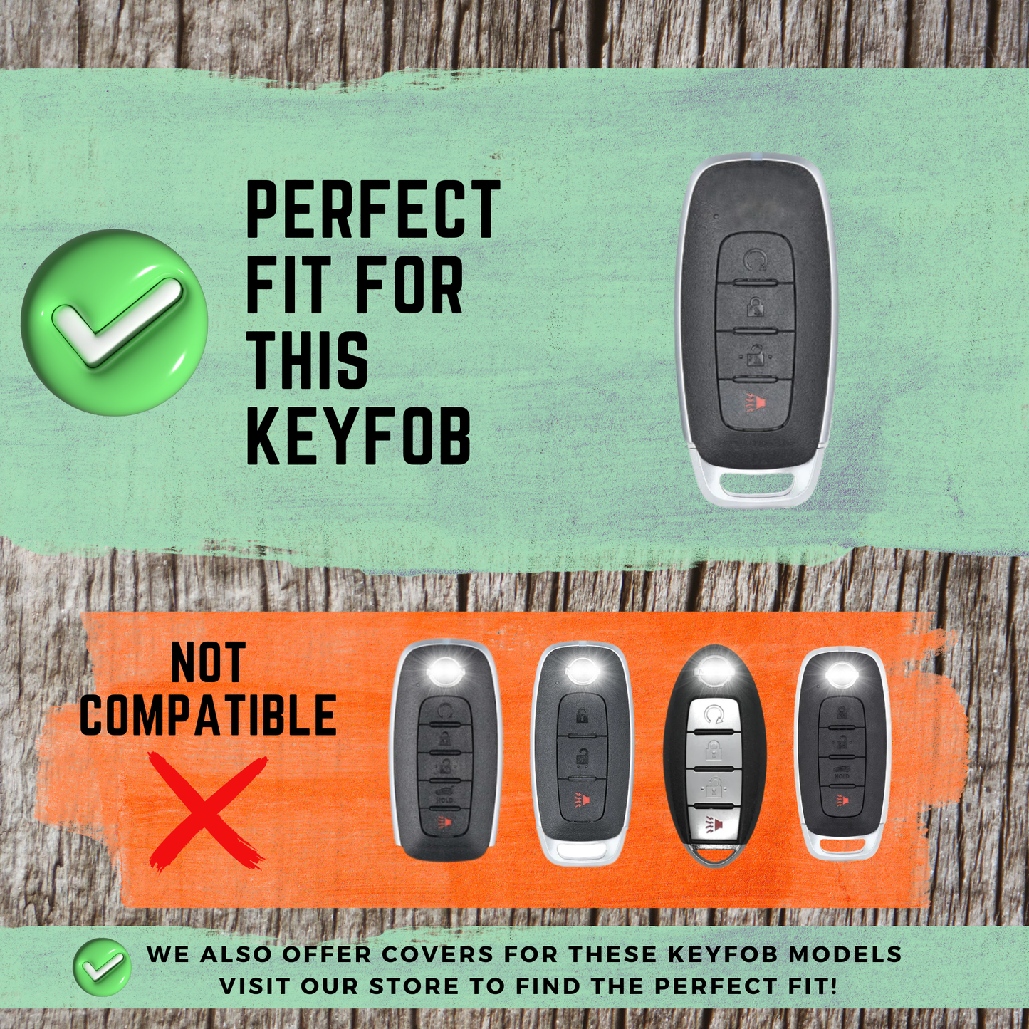 NISSAN 4-Button Key Fob Cover for Rogue, Ariya, Pathfinder, Kicks - Tpu Smart Key Case