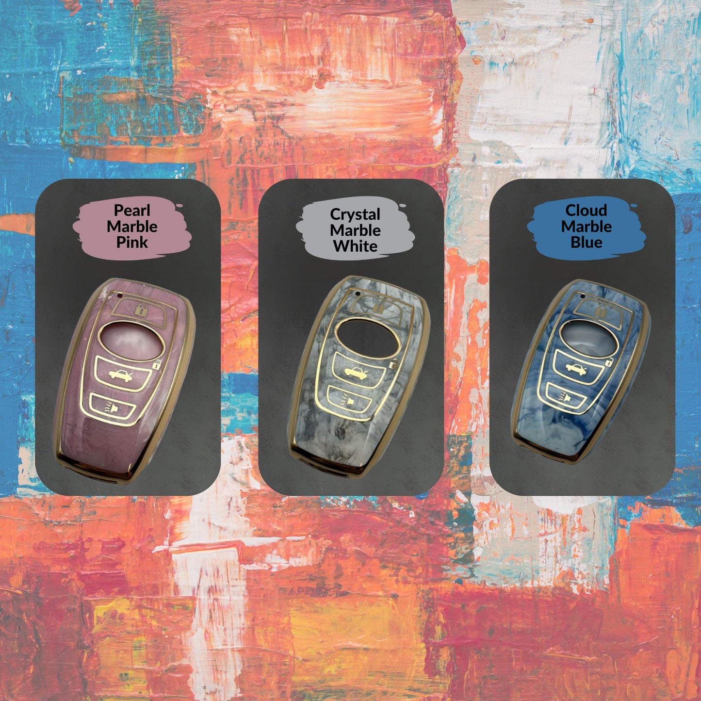 SUBARU 4-Button Key Fob Cover for Ascent, BRZ, Crosstrek, Impreza, Legacy, Outback, WRX - Tpu Smart Case