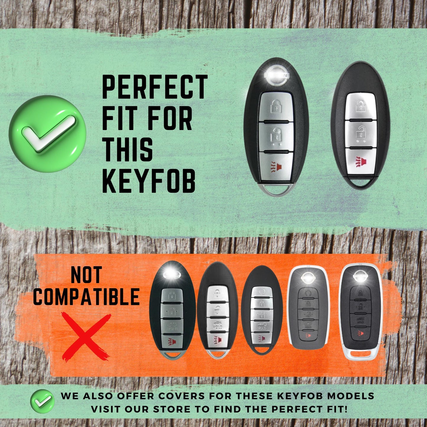 NISSAN INFINITI 3-Button Key Fob Cover for Cube, Armada, Pathfinder, Rogue, Versa - Tpu Remote Case