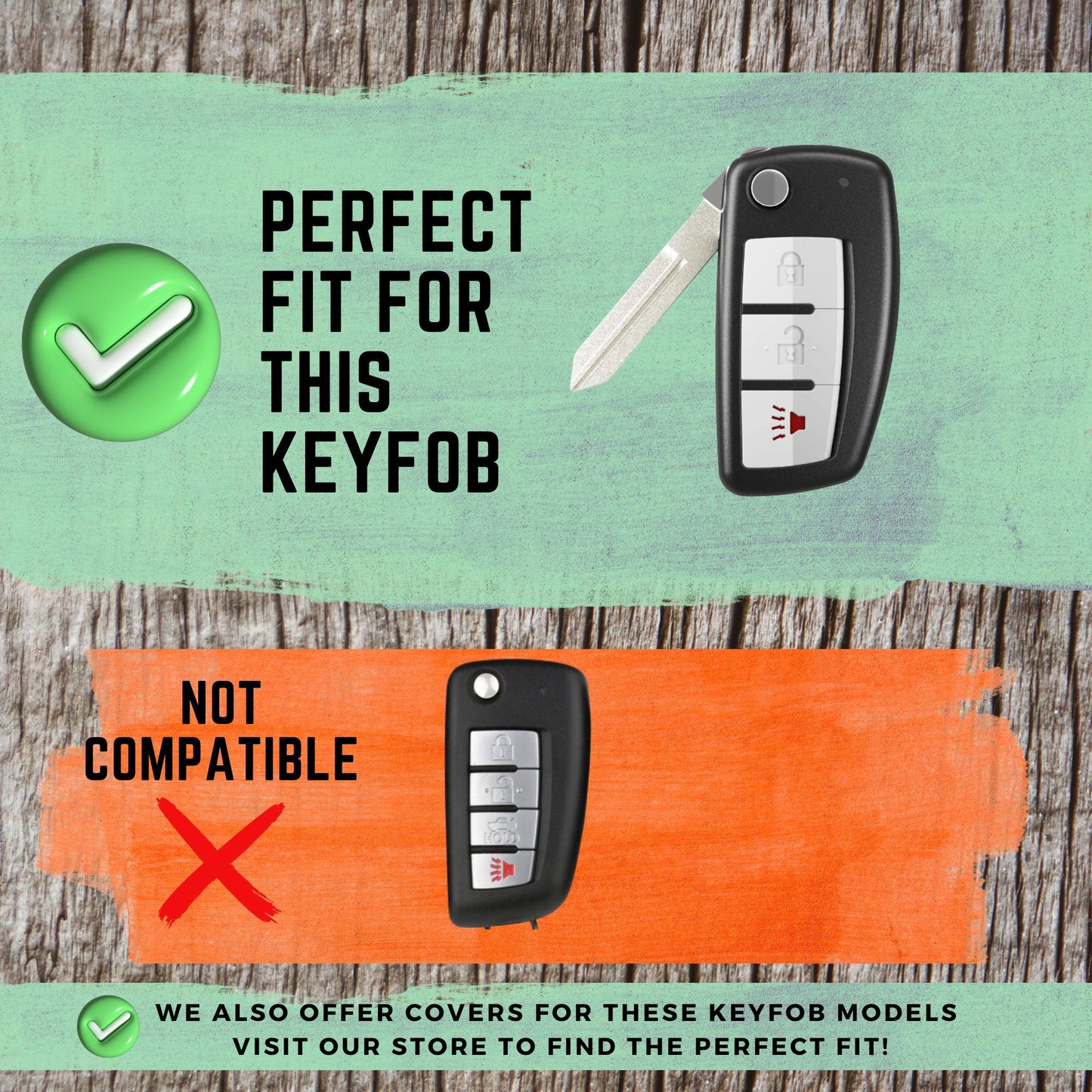 NISSAN 3-Button Flip Key Fob Cover for Rogue - Tpu Remote Case