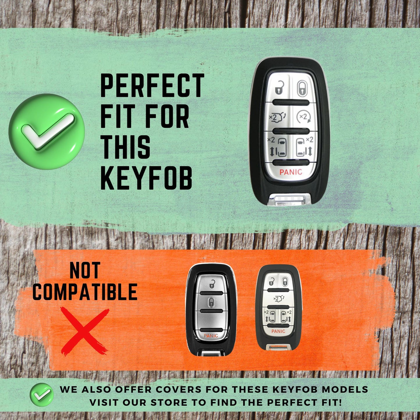 CHRYSLER 7-Button Key Fob Cover for Pacifica, Voyager - Tpu Remote Case