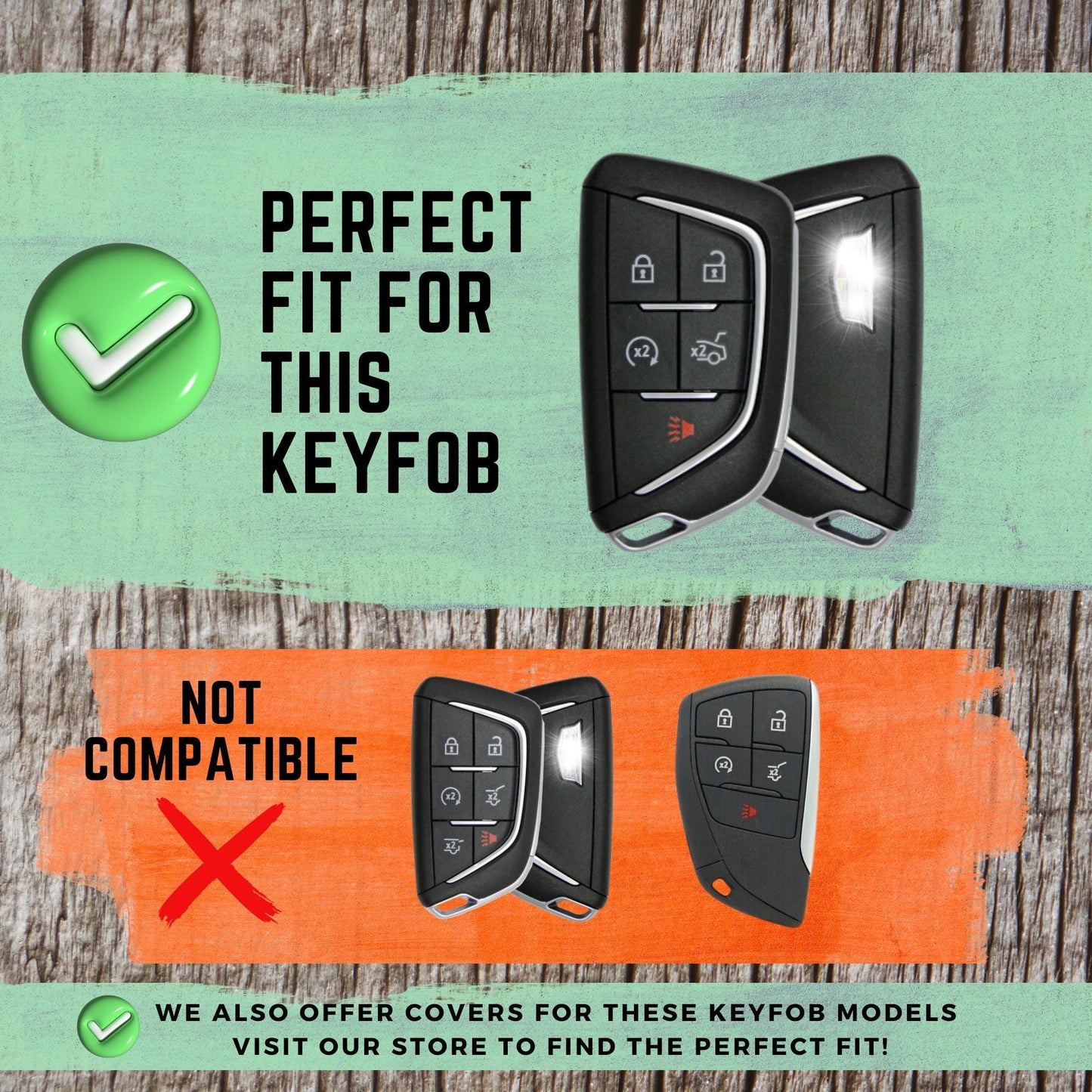 CADILLAC Compatible 5-Button Key Fob Cover for CT4, CT5 - Tpu Smart Remote Case