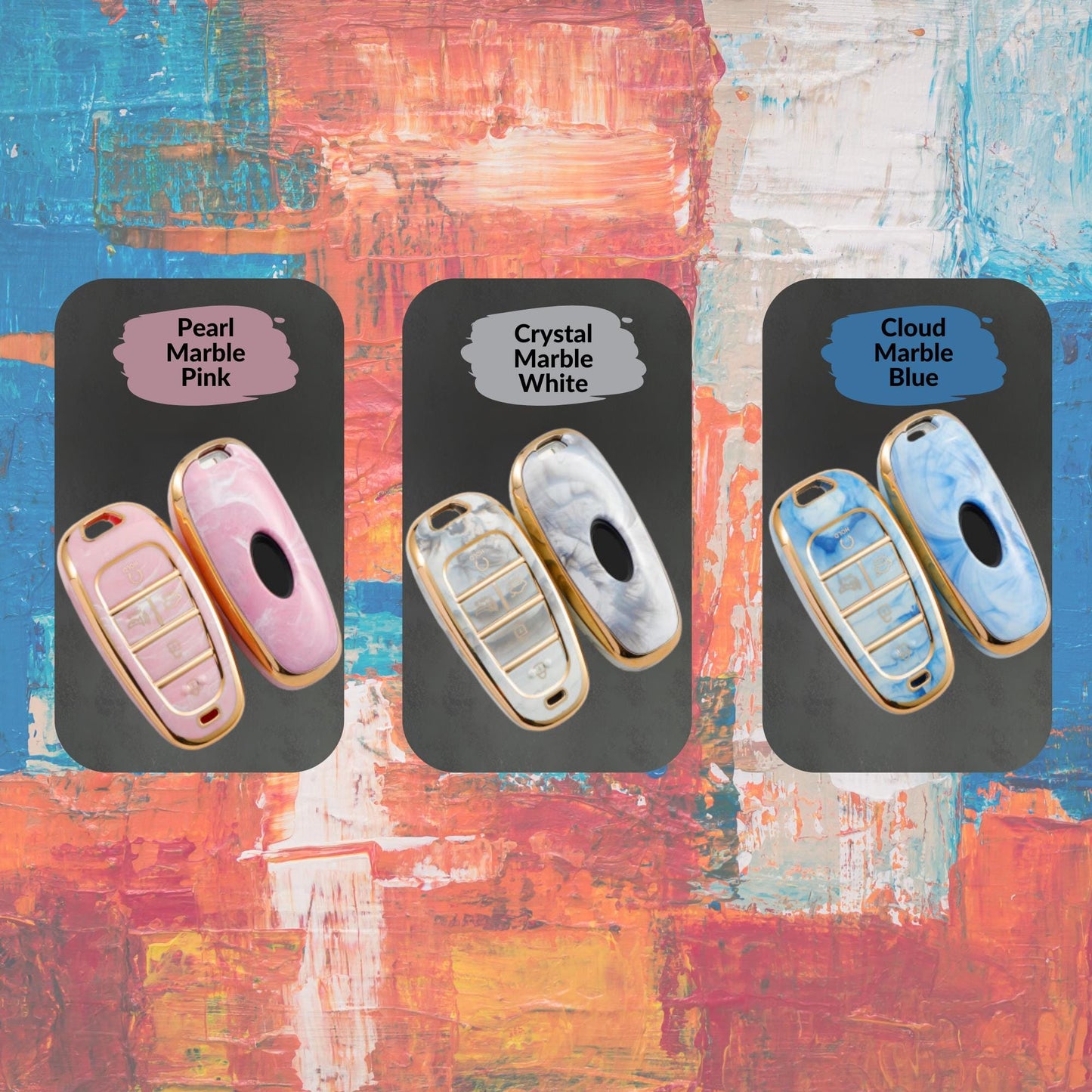 HYUNDAI 5-Button Key Fob Cover for Sonata, Palisade, Tucson, Santa Fe