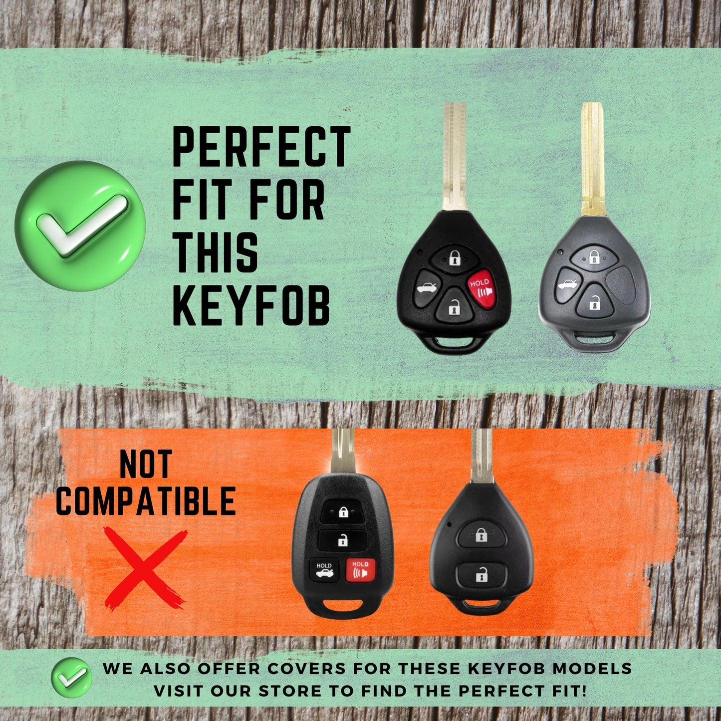 TOYOTA 4-Button Key Fob Cover for Avalon, Corolla, Matrix, Venza - Tpu Remote Case