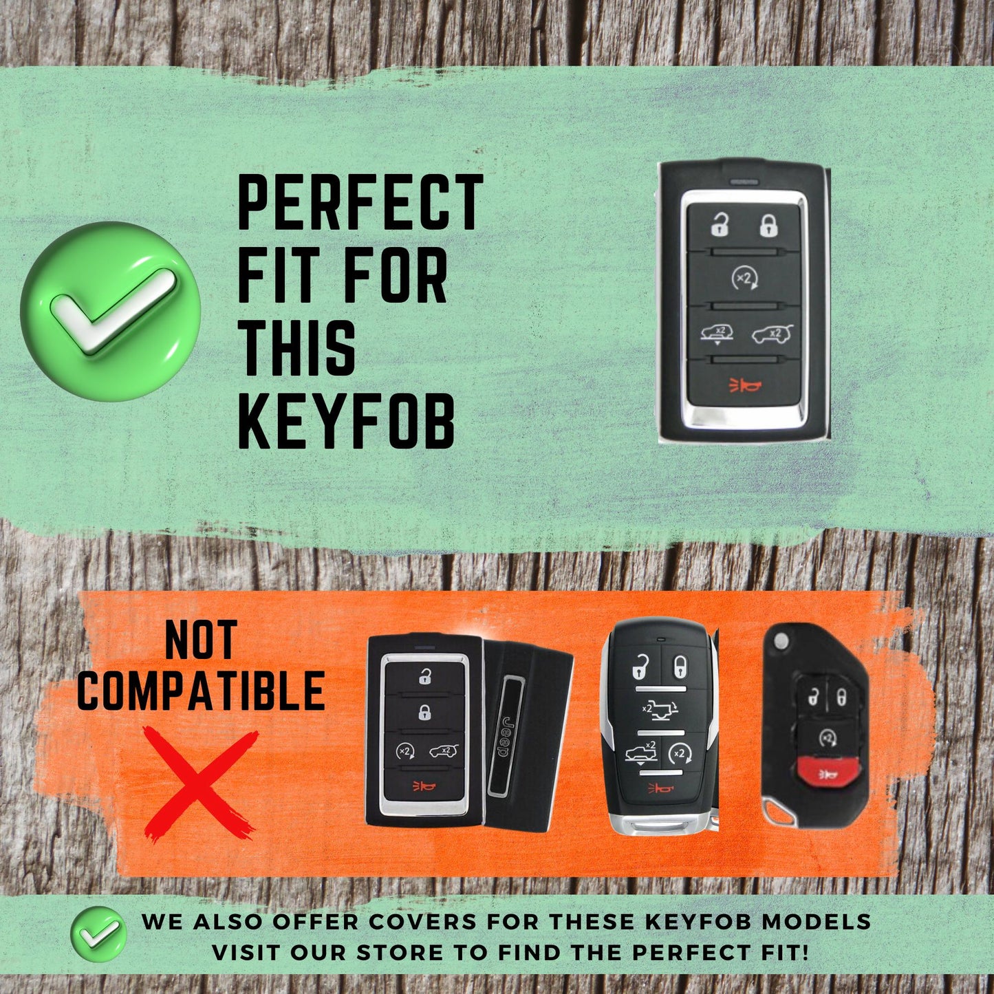 JEEP 6-Button Key Fob Cover for Wagoneer, Grand Wagoneer - Tpu Smart Key Case