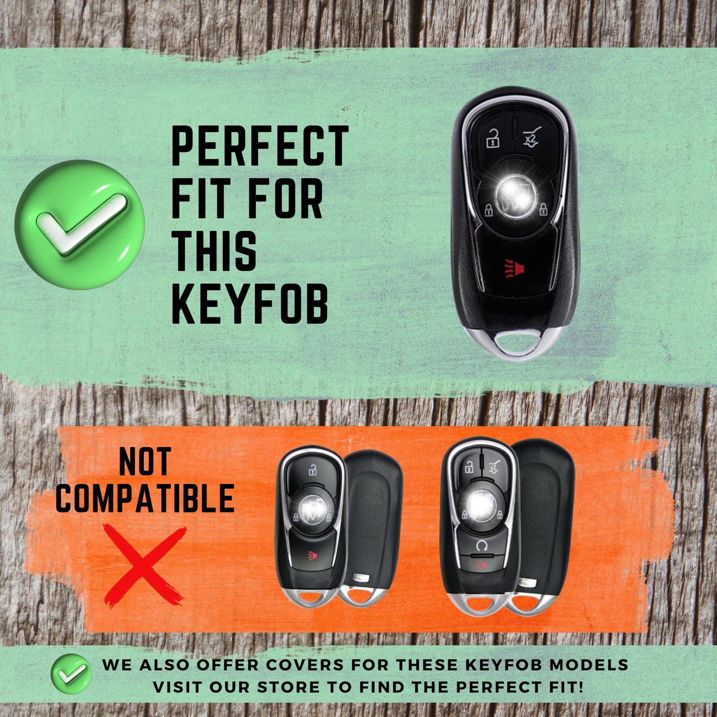 BUICK 4-Button Key Fob Cover for Regal - Tpu Remote Case