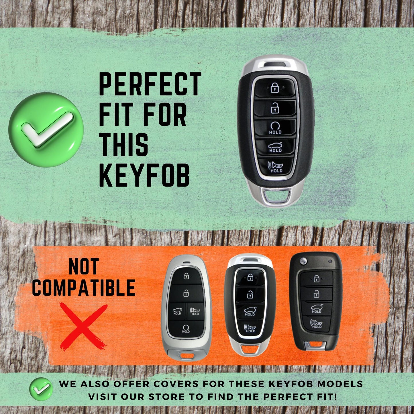 HYUNDAI 5-Button Key Fob Cover for Elantra, Palisade - Tpu Remote Case