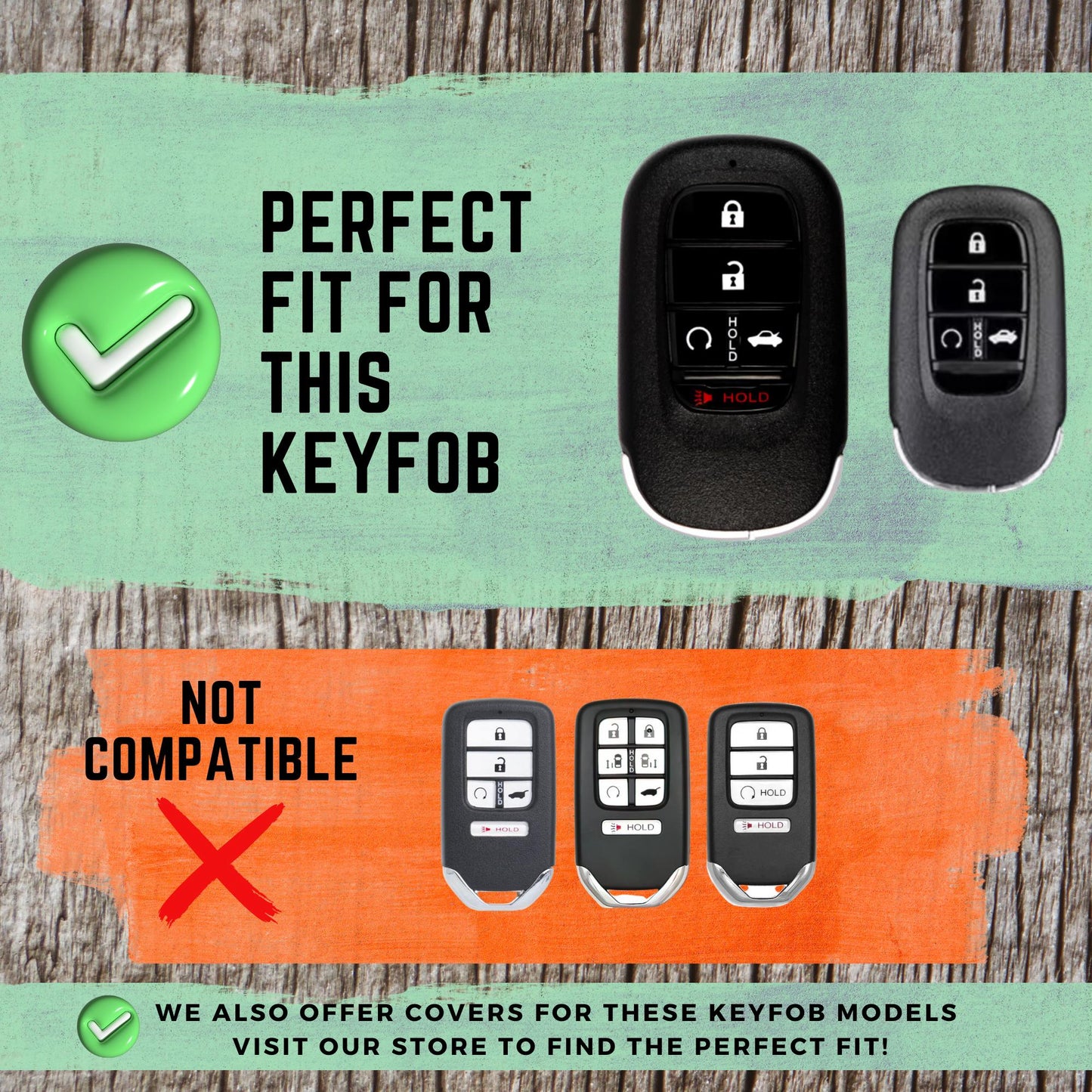 HONDA 5-Button Key Fob Cover for Accord, Civic, CR-V, HR-V, Pilot - Tpu Smart Remote Case
