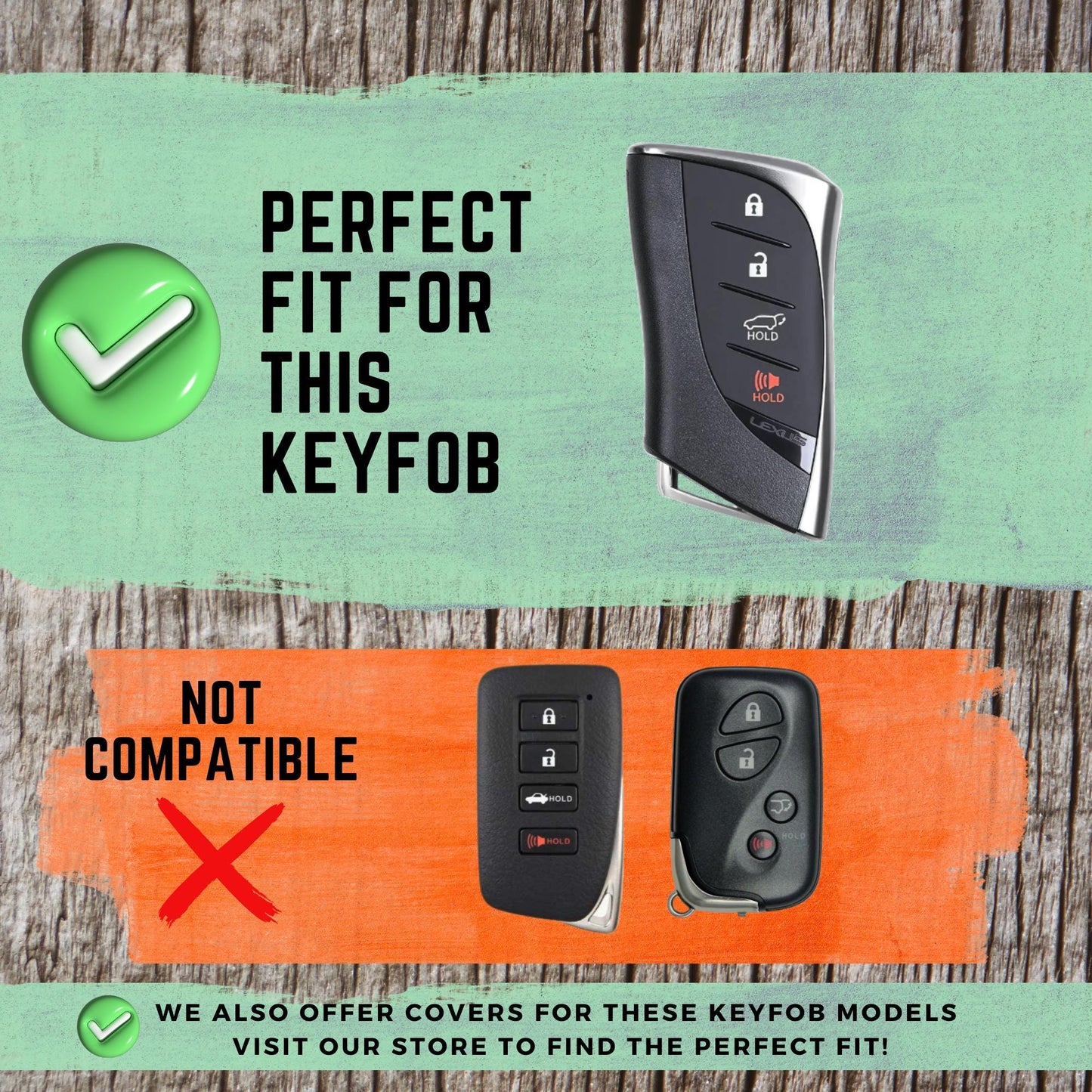 LEXUS 4-Button Key Fob Cover for LS500, ES300h, NX, RX, TX, GX