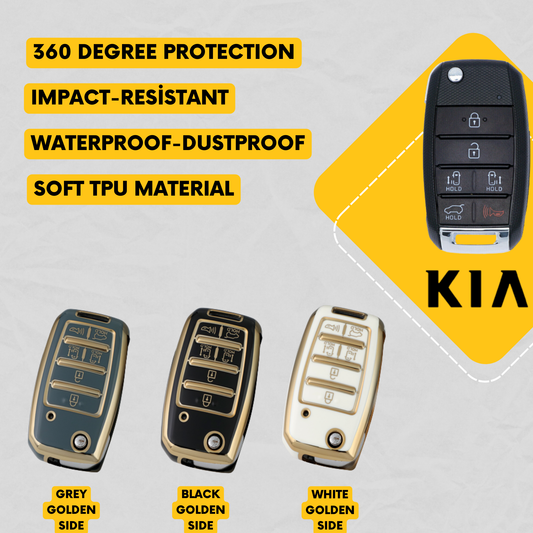 KIA 6-Button Key Fob Cover for Sedona EX, L, LX, SX - Tpu Remote Case